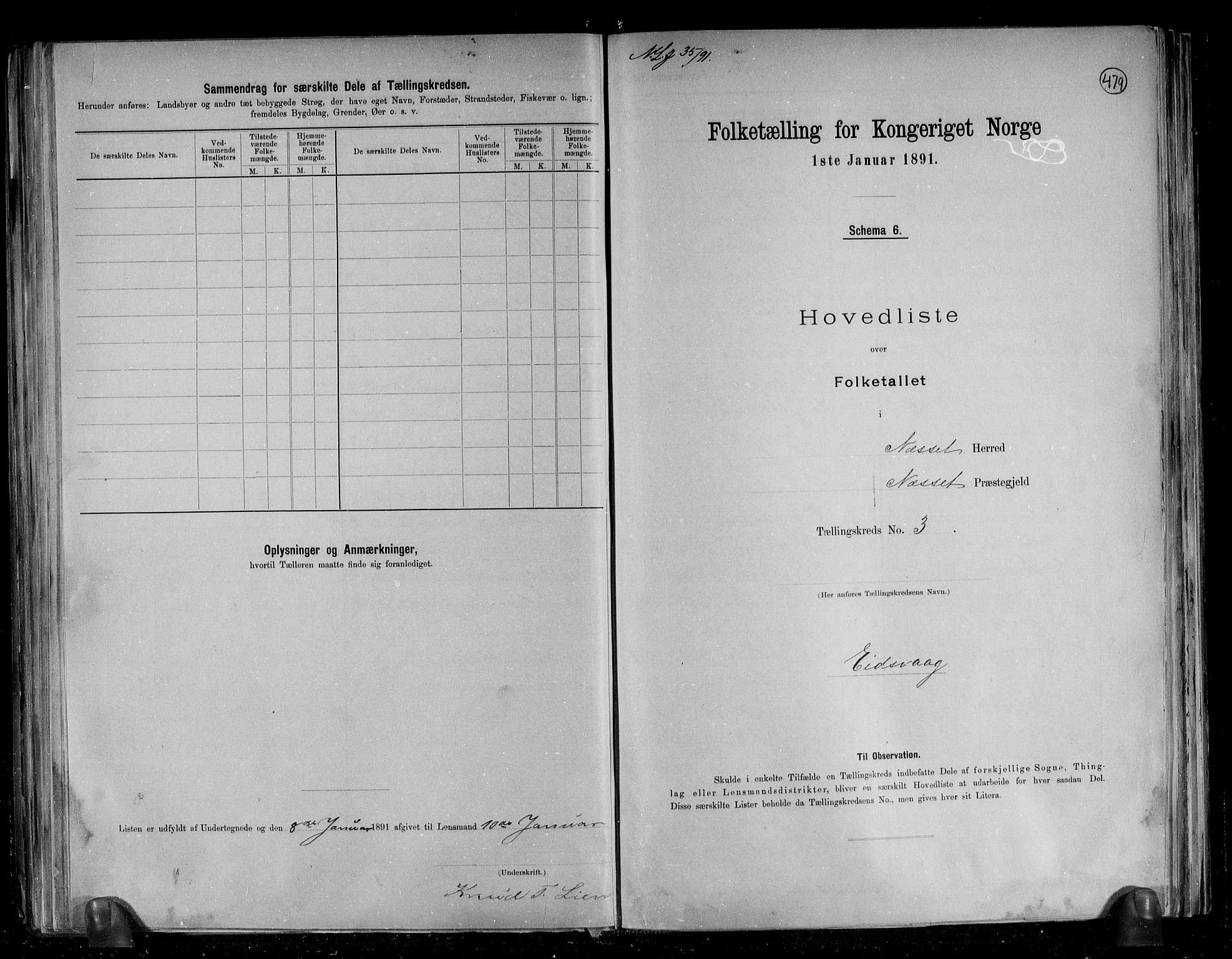 RA, 1891 census for 1543 Nesset, 1891, p. 9