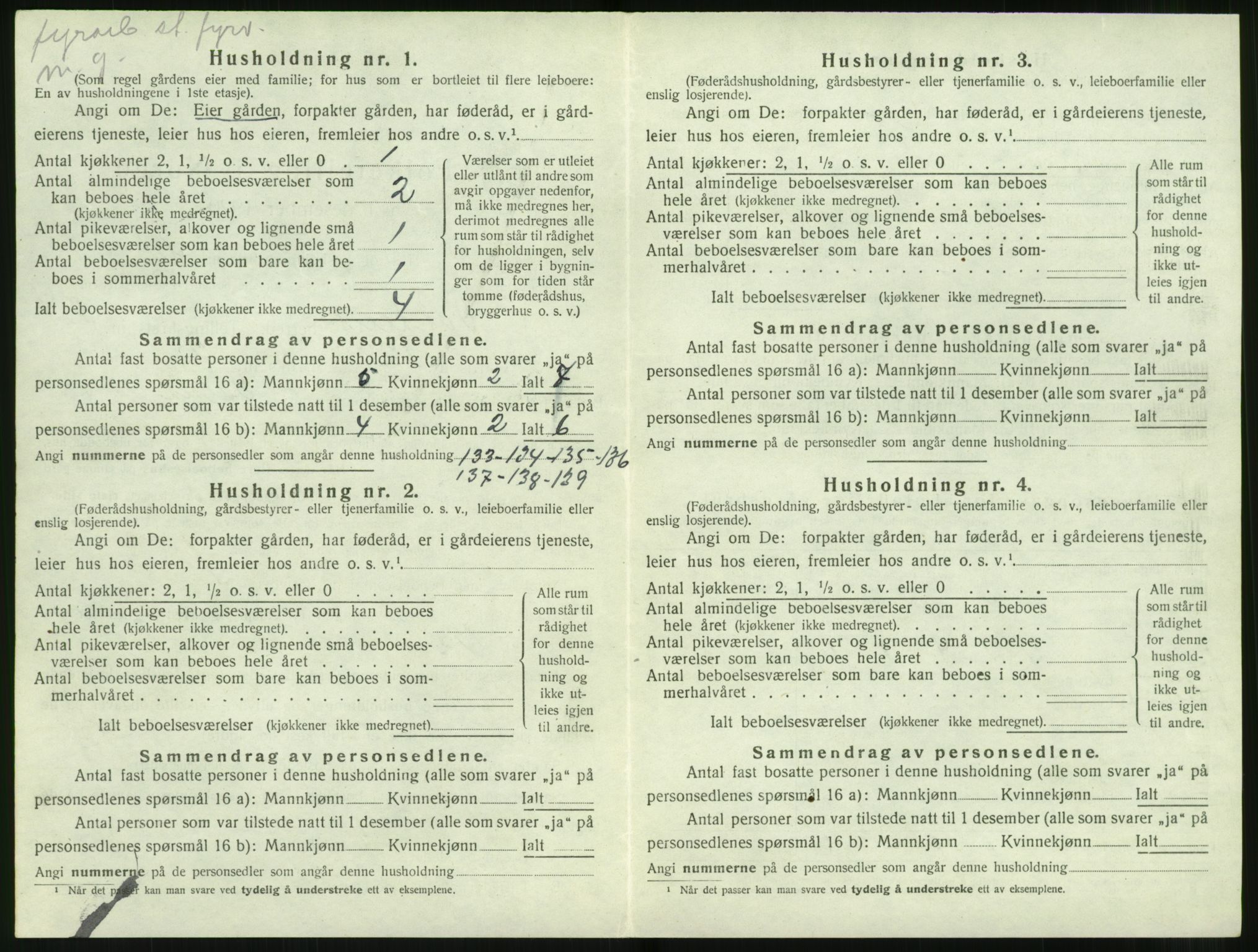 SAT, 1920 census for Volda, 1920, p. 1621