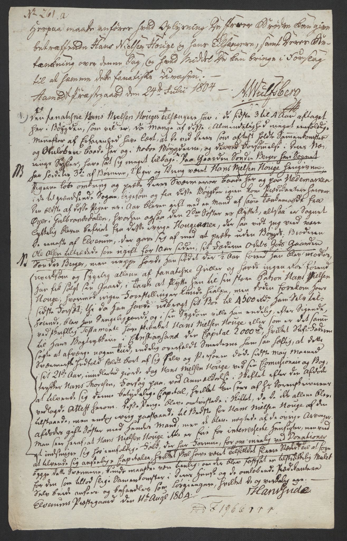 Justisdepartementet, Kommisjon i saken mot Hans Nielsen Hauge 1804, AV/RA-S-1151/D/L0003: Hans Nielsen Hauges sak, 1813, p. 555