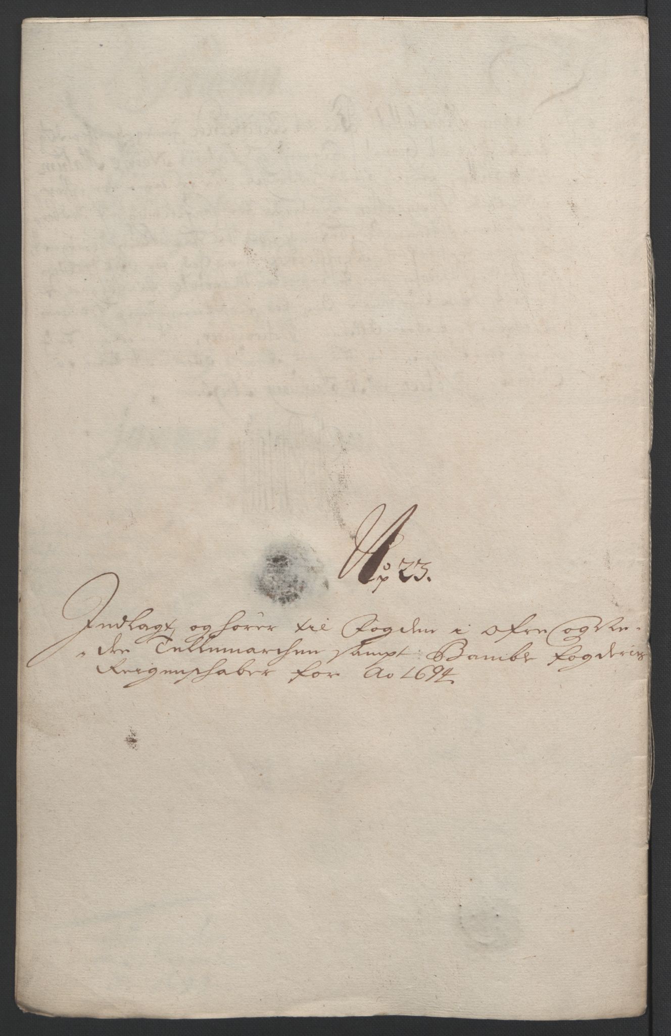 Rentekammeret inntil 1814, Reviderte regnskaper, Fogderegnskap, RA/EA-4092/R36/L2092: Fogderegnskap Øvre og Nedre Telemark og Bamble, 1694, p. 199