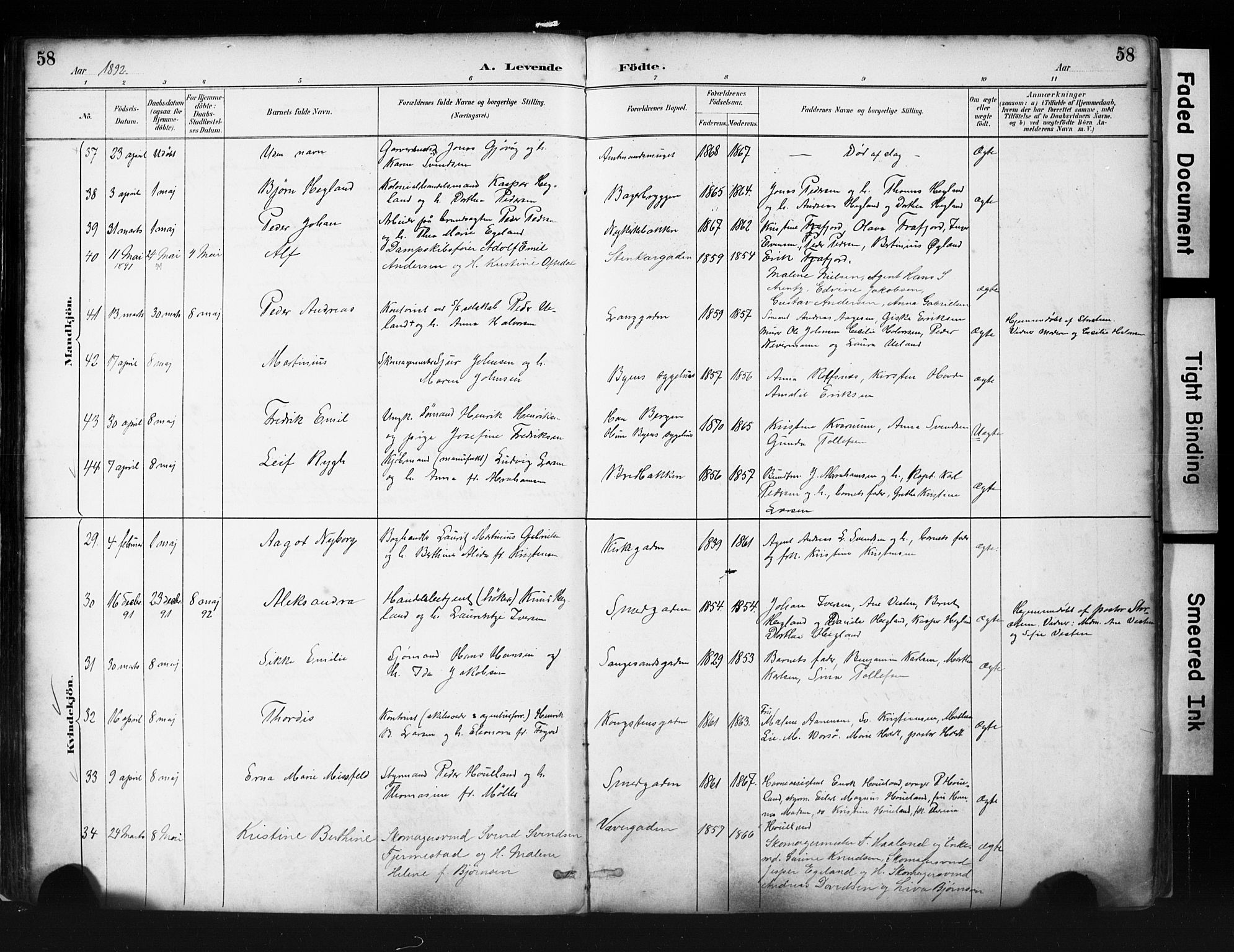 St. Petri sokneprestkontor, SAST/A-101813/001/30/30BA/L0019: Parish register (official) no. A 20, 1888-1901, p. 58