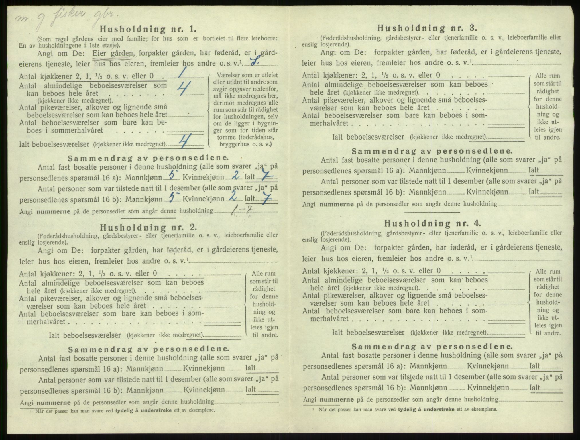 SAB, 1920 census for Solund, 1920, p. 505