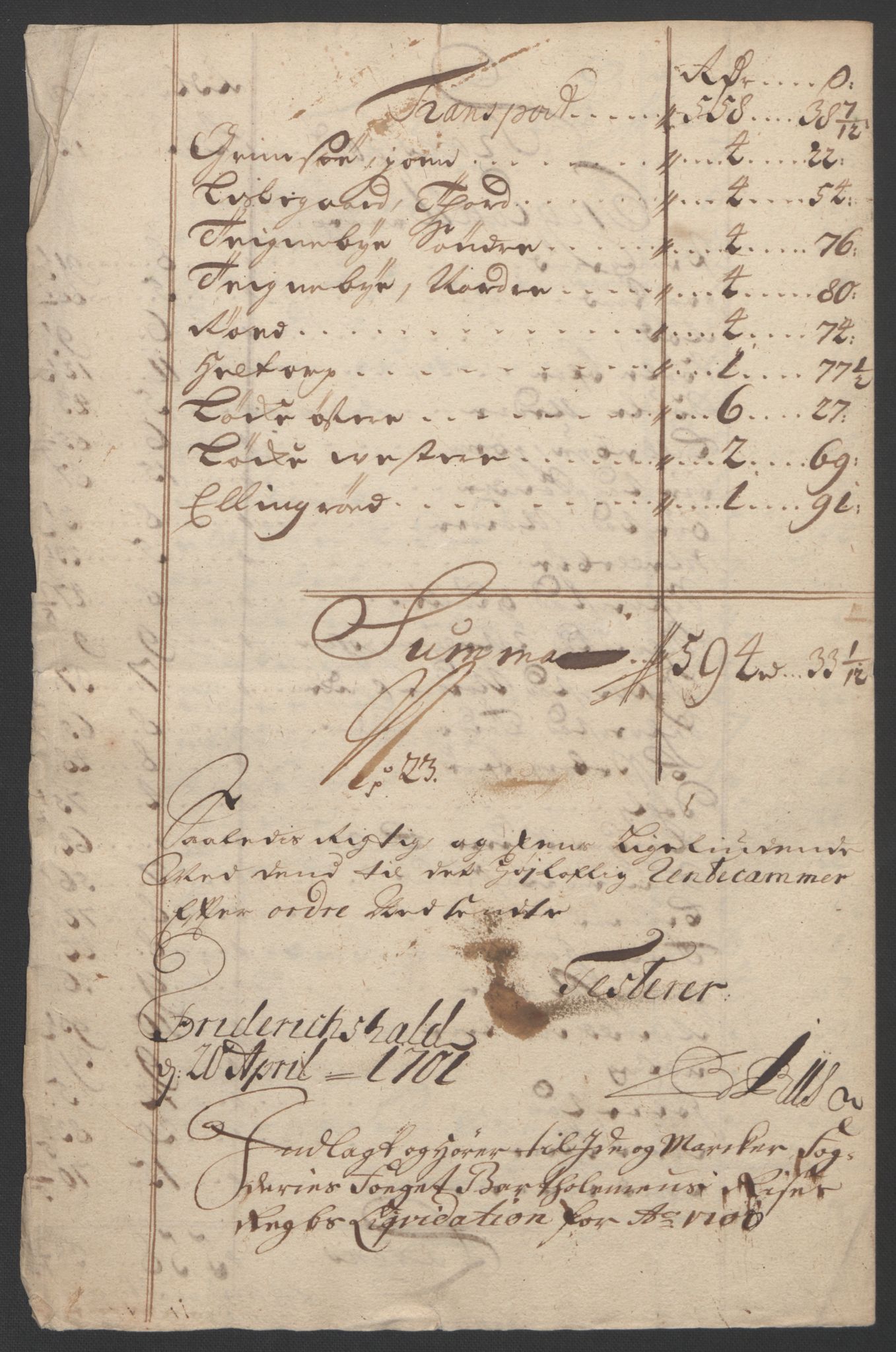 Rentekammeret inntil 1814, Reviderte regnskaper, Fogderegnskap, AV/RA-EA-4092/R01/L0015: Fogderegnskap Idd og Marker, 1700-1701, p. 193