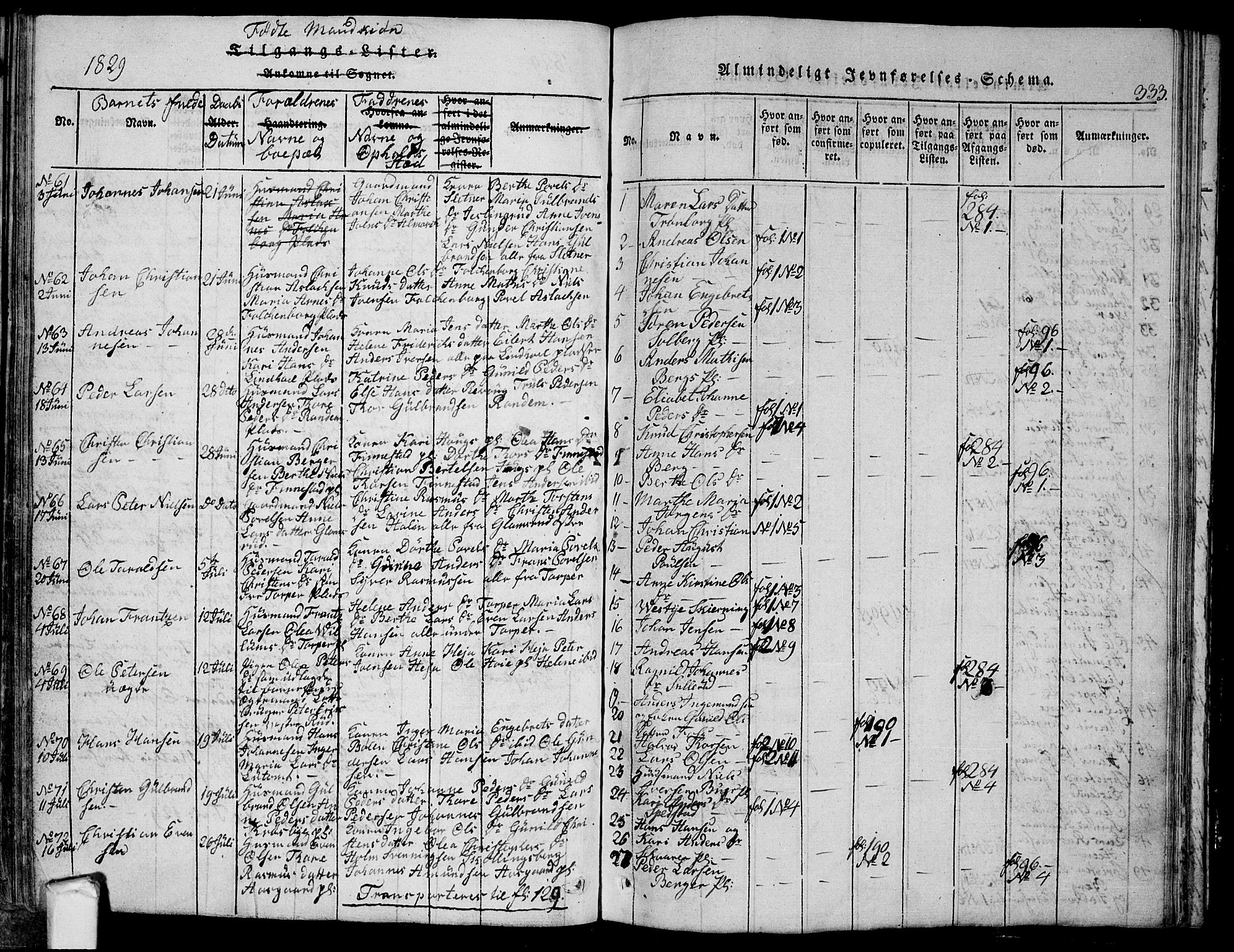Eidsberg prestekontor Kirkebøker, SAO/A-10905/G/Ga/L0001: Parish register (copy) no. I 1, 1814-1831, p. 333