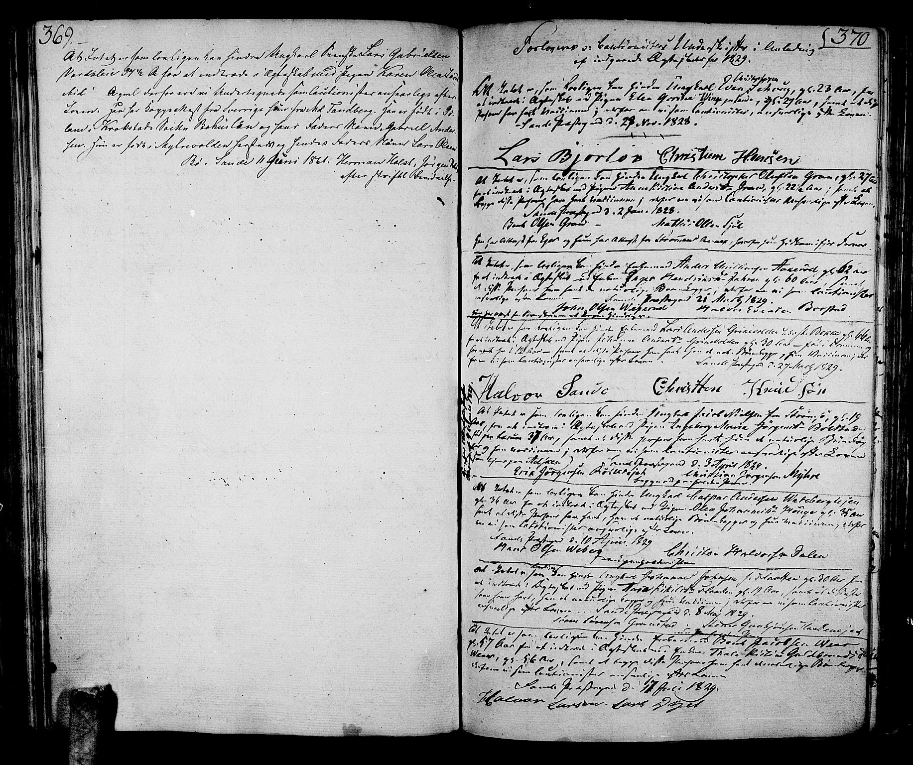 Sande Kirkebøker, SAKO/A-53/F/Fa/L0002: Parish register (official) no. 2, 1804-1814, p. 369-370