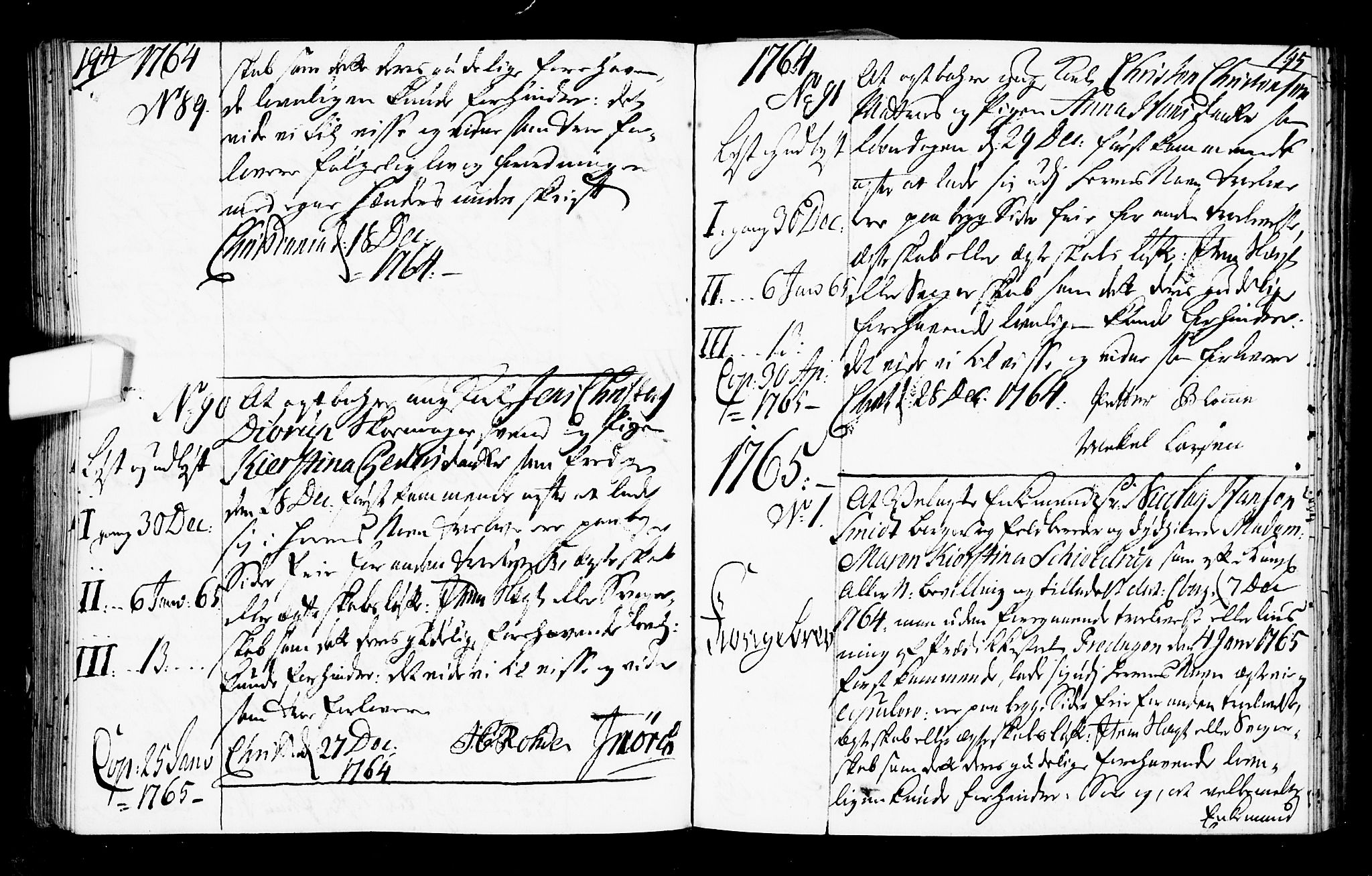 Oslo domkirke Kirkebøker, SAO/A-10752/L/La/L0008: Best man's statements no. 8, 1759-1769, p. 194-195