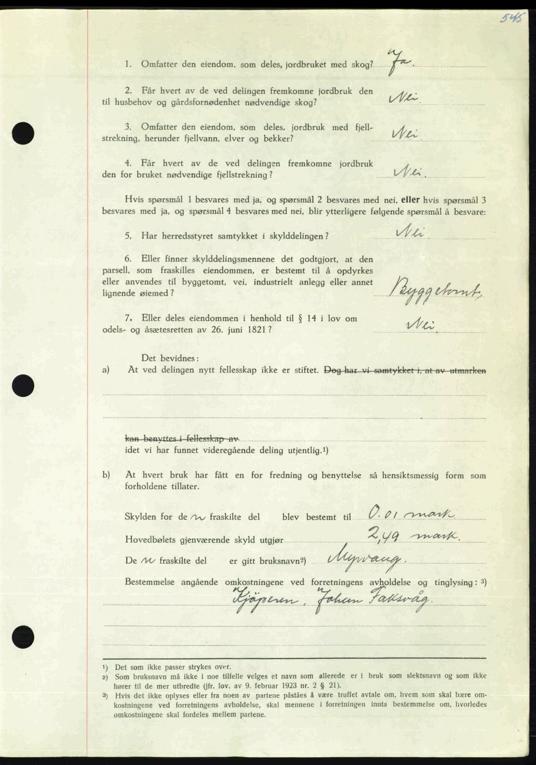 Nordmøre sorenskriveri, AV/SAT-A-4132/1/2/2Ca: Mortgage book no. A115, 1950-1950, Diary no: : 2071/1950