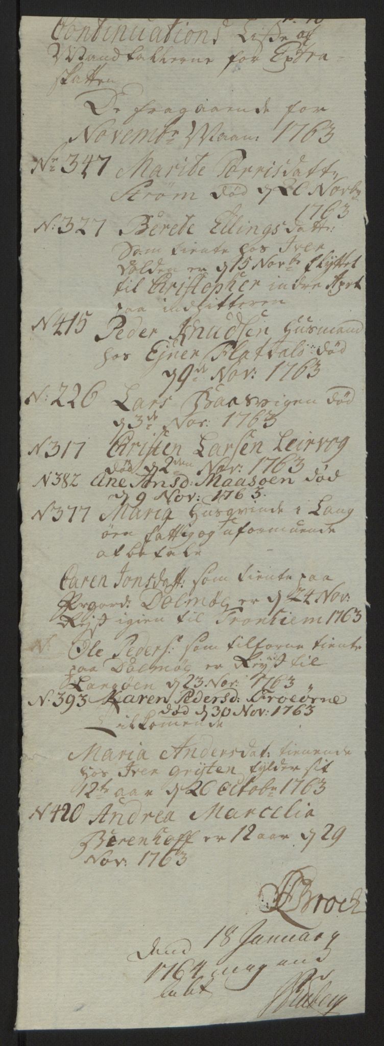 Rentekammeret inntil 1814, Reviderte regnskaper, Fogderegnskap, AV/RA-EA-4092/R57/L3930: Ekstraskatten Fosen, 1762-1763, p. 285