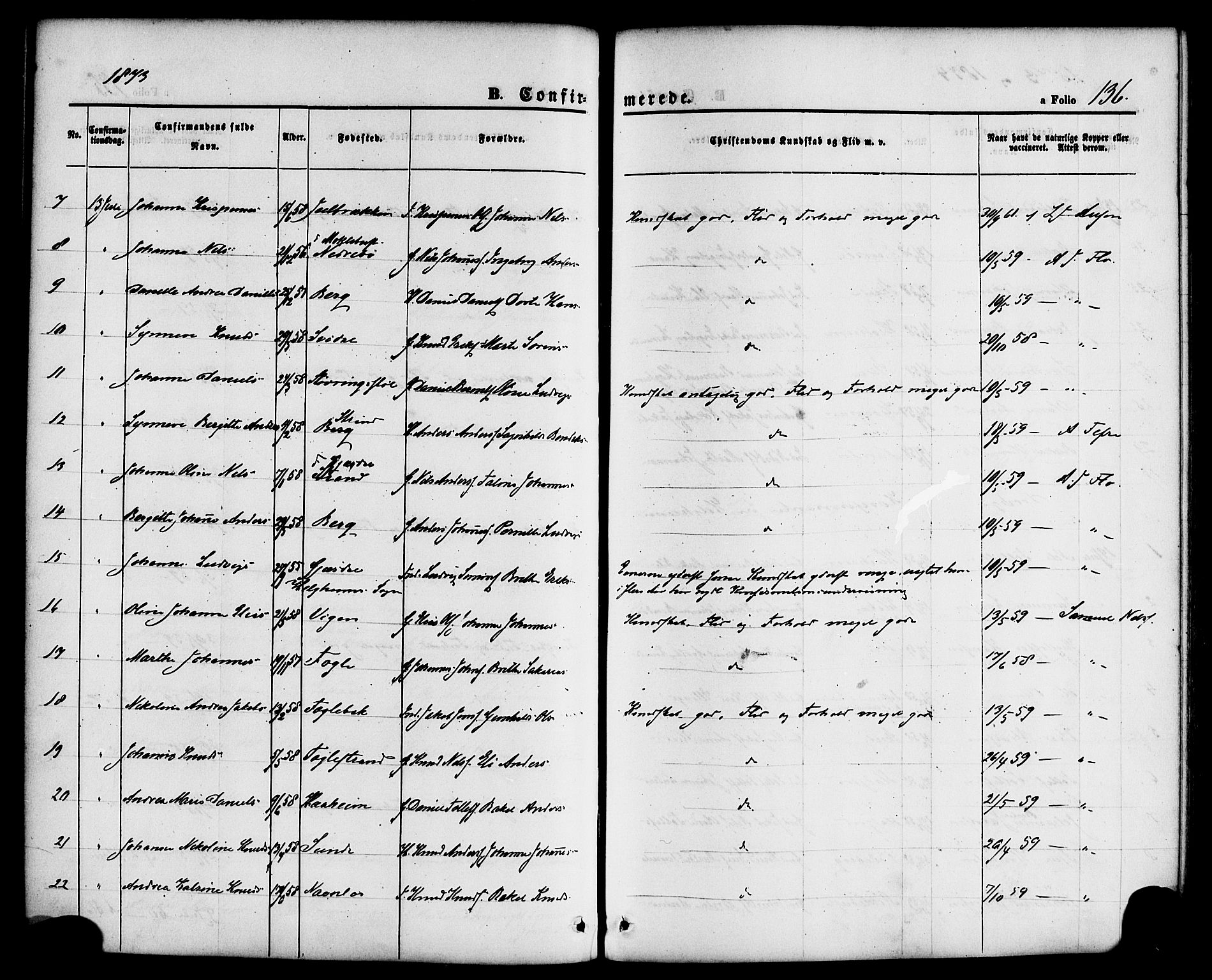 Jølster sokneprestembete, AV/SAB-A-80701/H/Haa/Haaa/L0011: Parish register (official) no. A 11, 1866-1881, p. 136