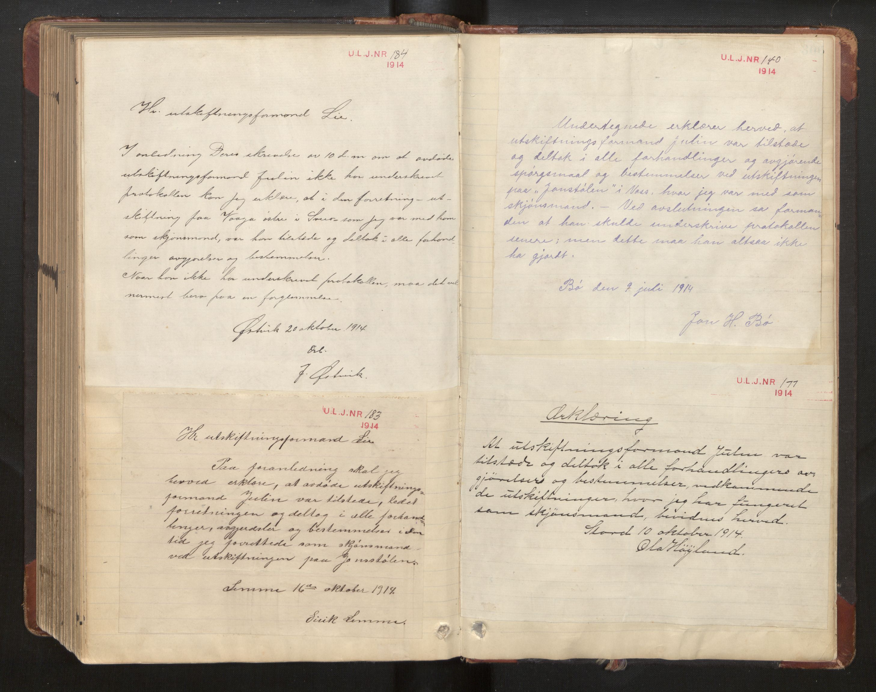 Hordaland jordskiftedøme - II Ytre Nordhordland jordskiftedistrikt, SAB/A-6901/A/Aa/L0012: Forhandlingsprotokoll, 1908-1914, p. 305b-306a