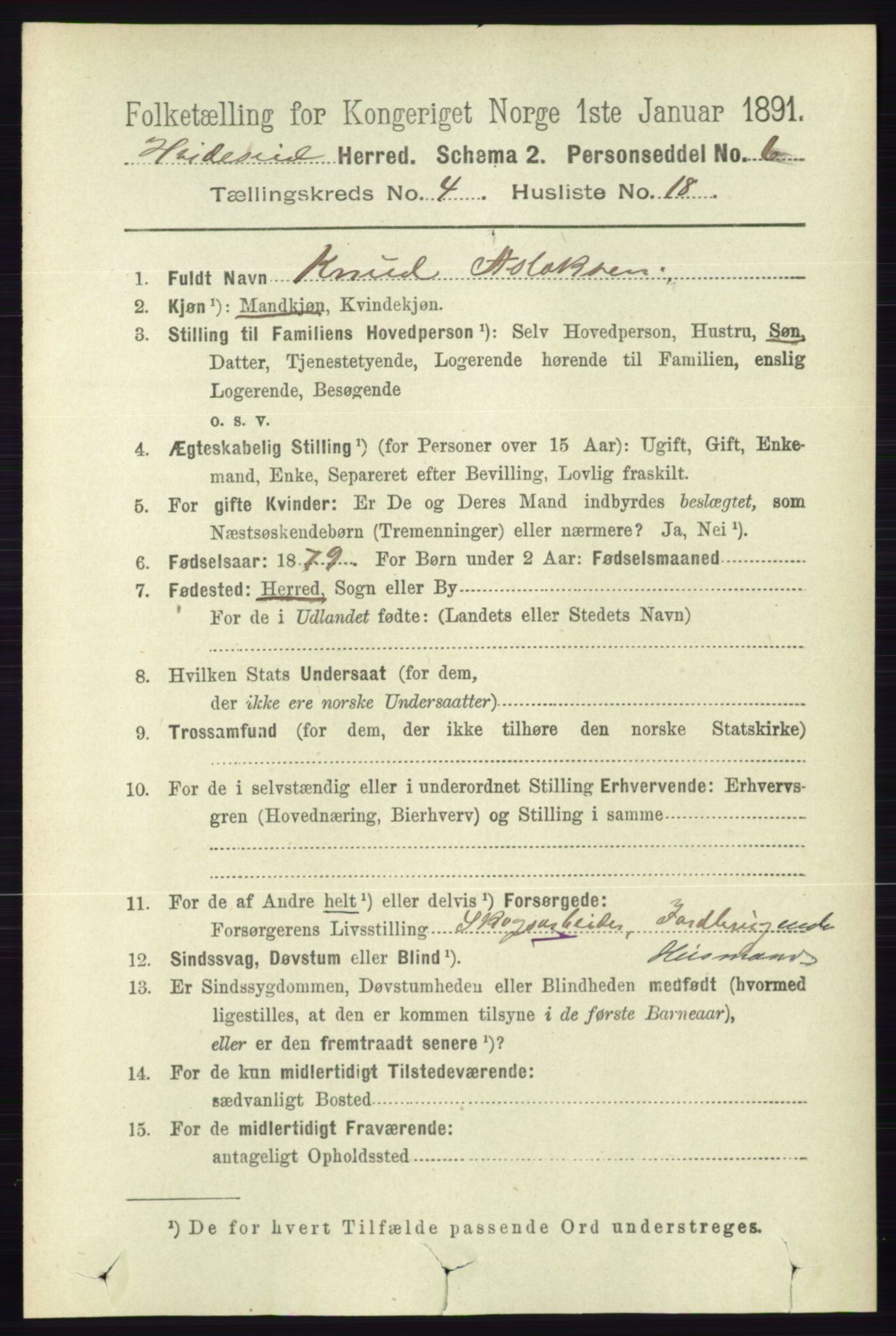 RA, 1891 census for 0829 Kviteseid, 1891, p. 841