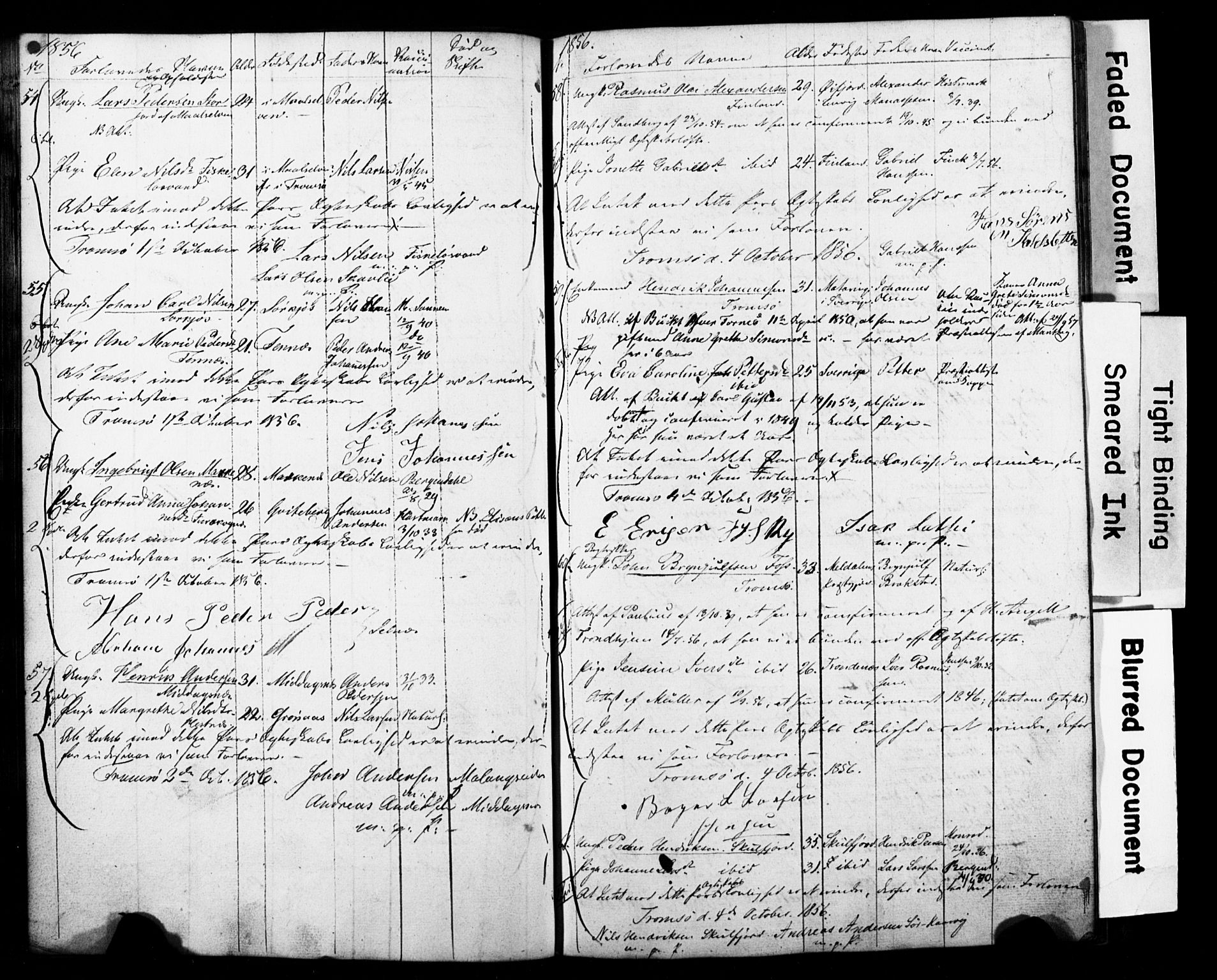 Tromsø sokneprestkontor/stiftsprosti/domprosti, SATØ/S-1343/H/Hc/L0097: Banns register no. 3, 1851-1872