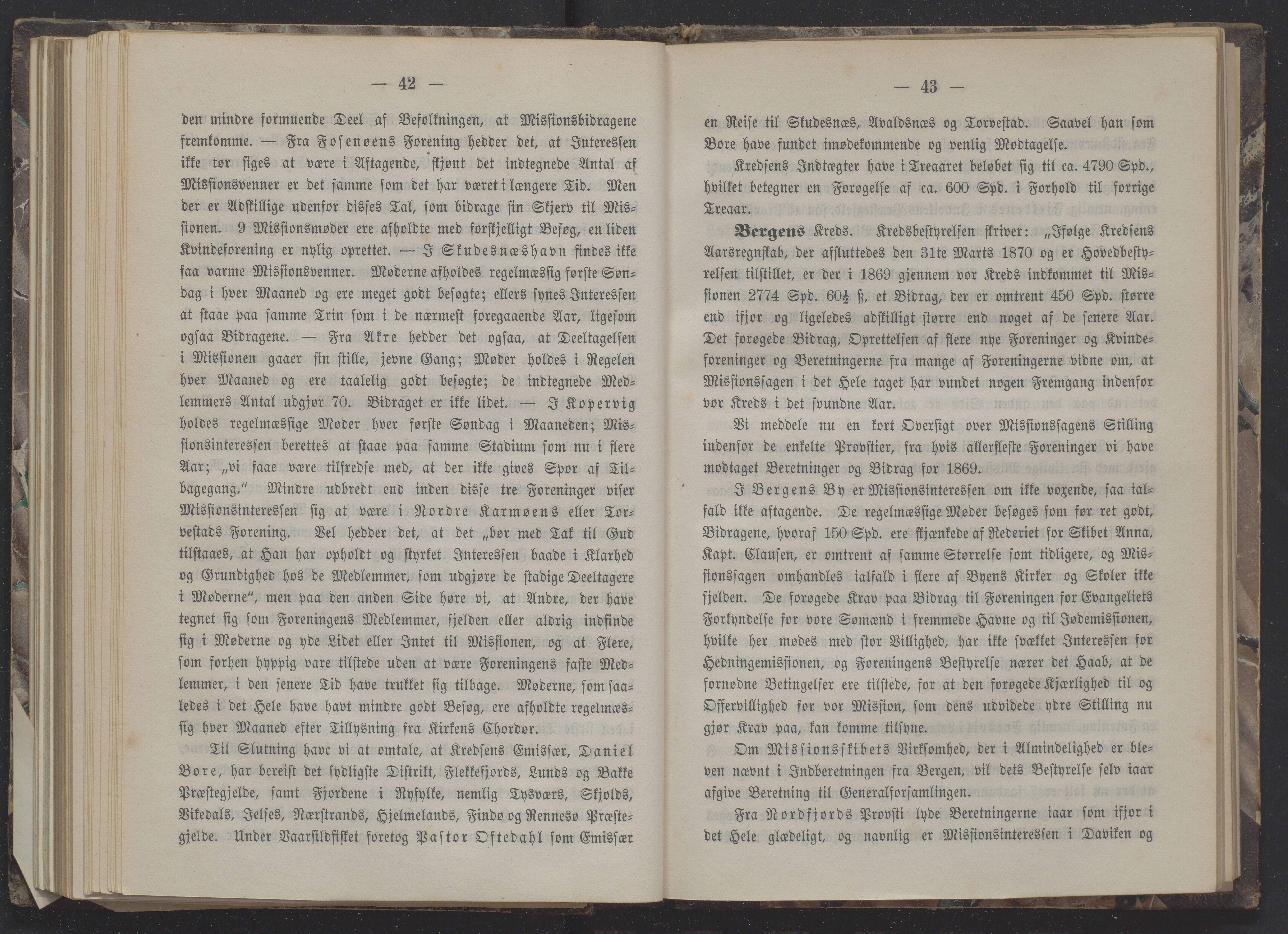 Det Norske Misjonsselskap - hovedadministrasjonen, VID/MA-A-1045/D/Db/Dba/L0337/0009: Beretninger, Bøker, Skrifter o.l   / Årsberetninger 28 , 1870, p. 42-43