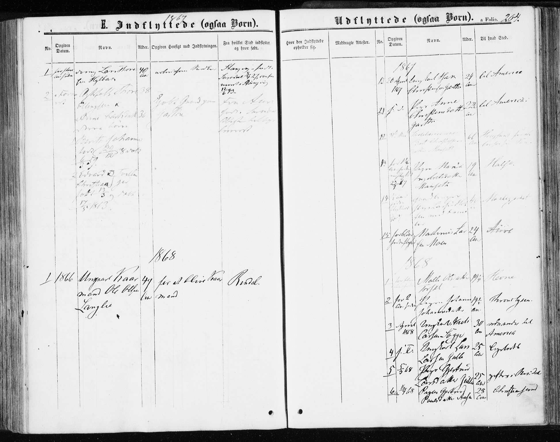 Ministerialprotokoller, klokkerbøker og fødselsregistre - Møre og Romsdal, SAT/A-1454/595/L1045: Parish register (official) no. 595A07, 1863-1873, p. 264