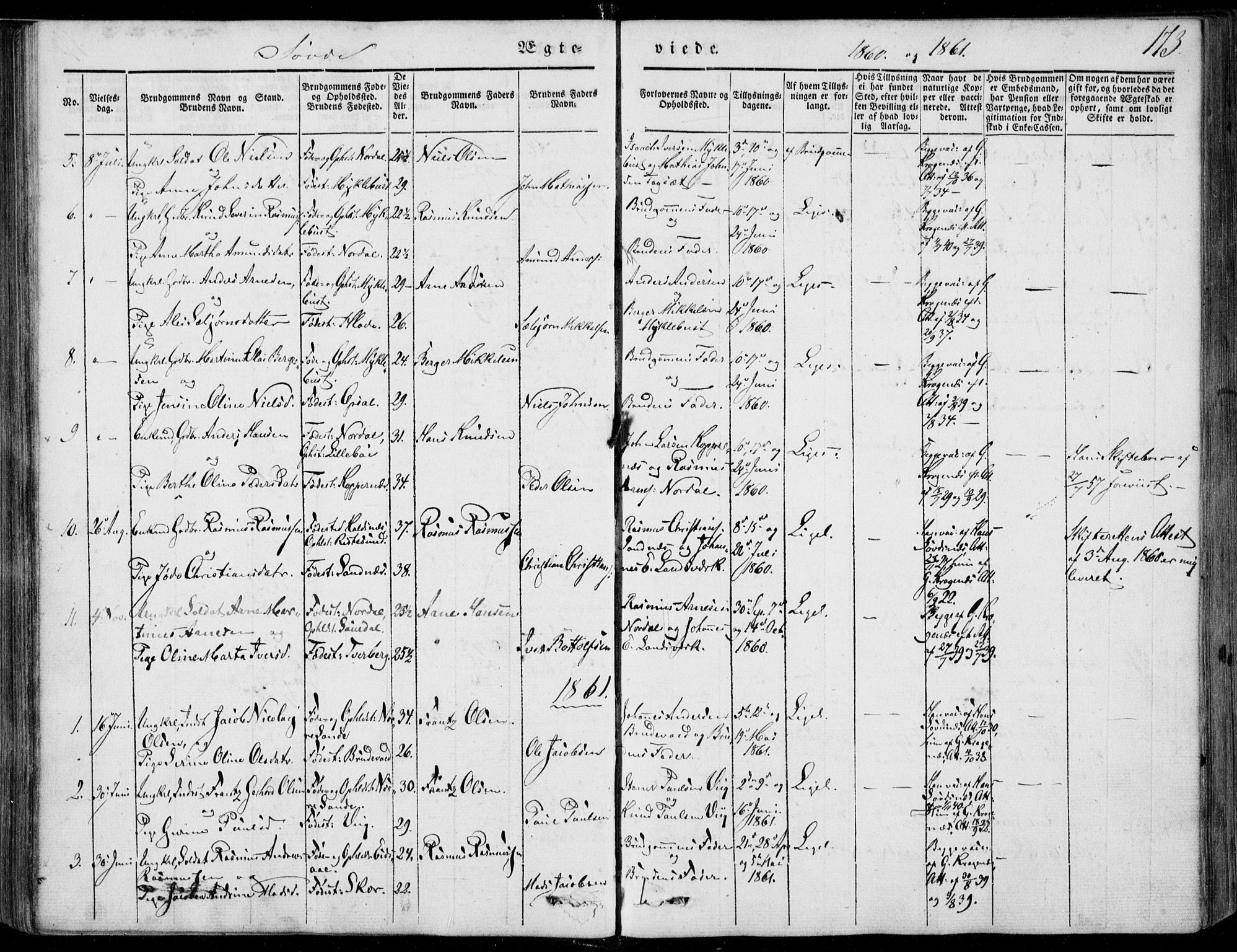 Ministerialprotokoller, klokkerbøker og fødselsregistre - Møre og Romsdal, SAT/A-1454/502/L0023: Parish register (official) no. 502A01, 1844-1873, p. 173