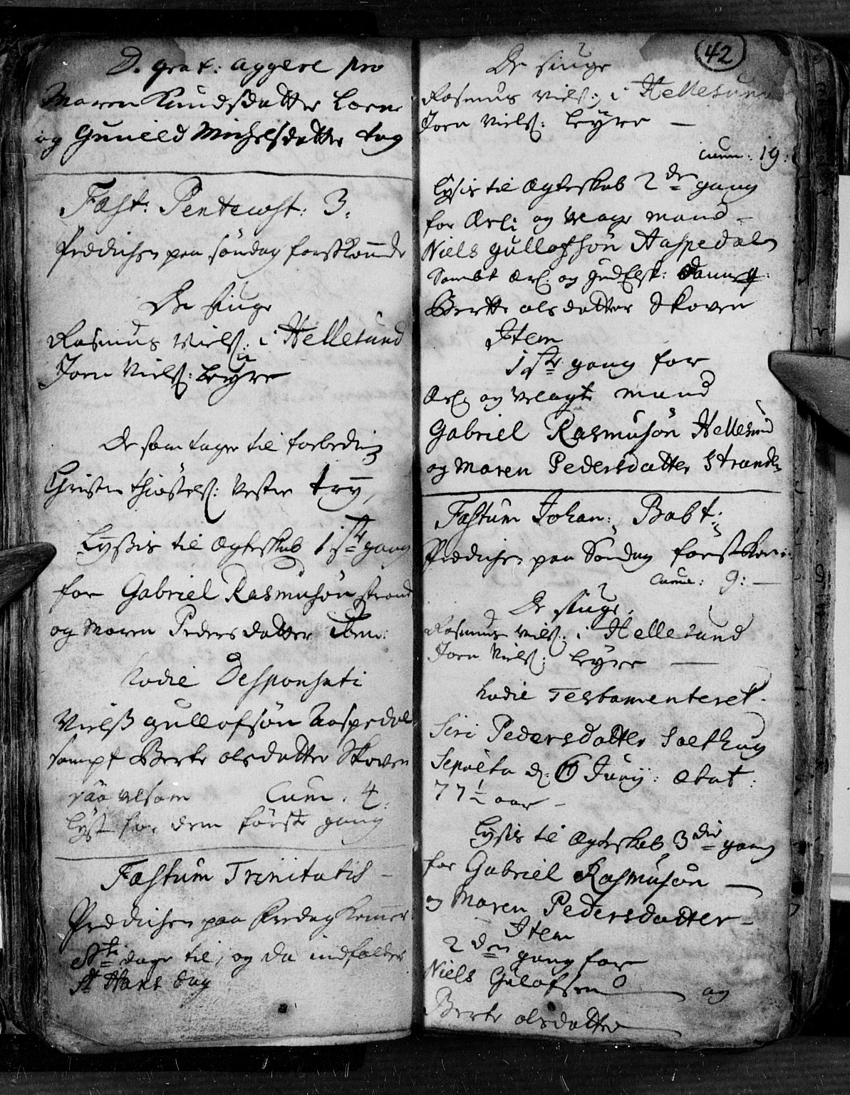 Søgne sokneprestkontor, AV/SAK-1111-0037/F/Fa/Fab/L0001: Parish register (official) no. A 1, 1716-1740, p. 42