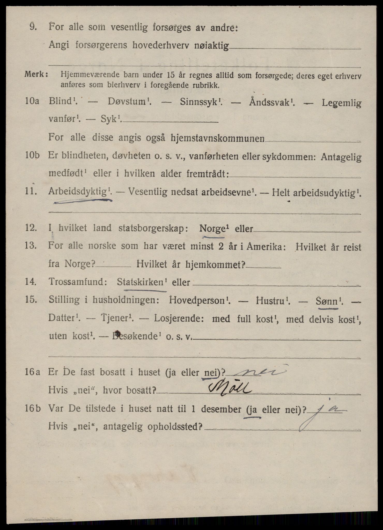 SAT, 1920 census for Sunnylven, 1920, p. 3647