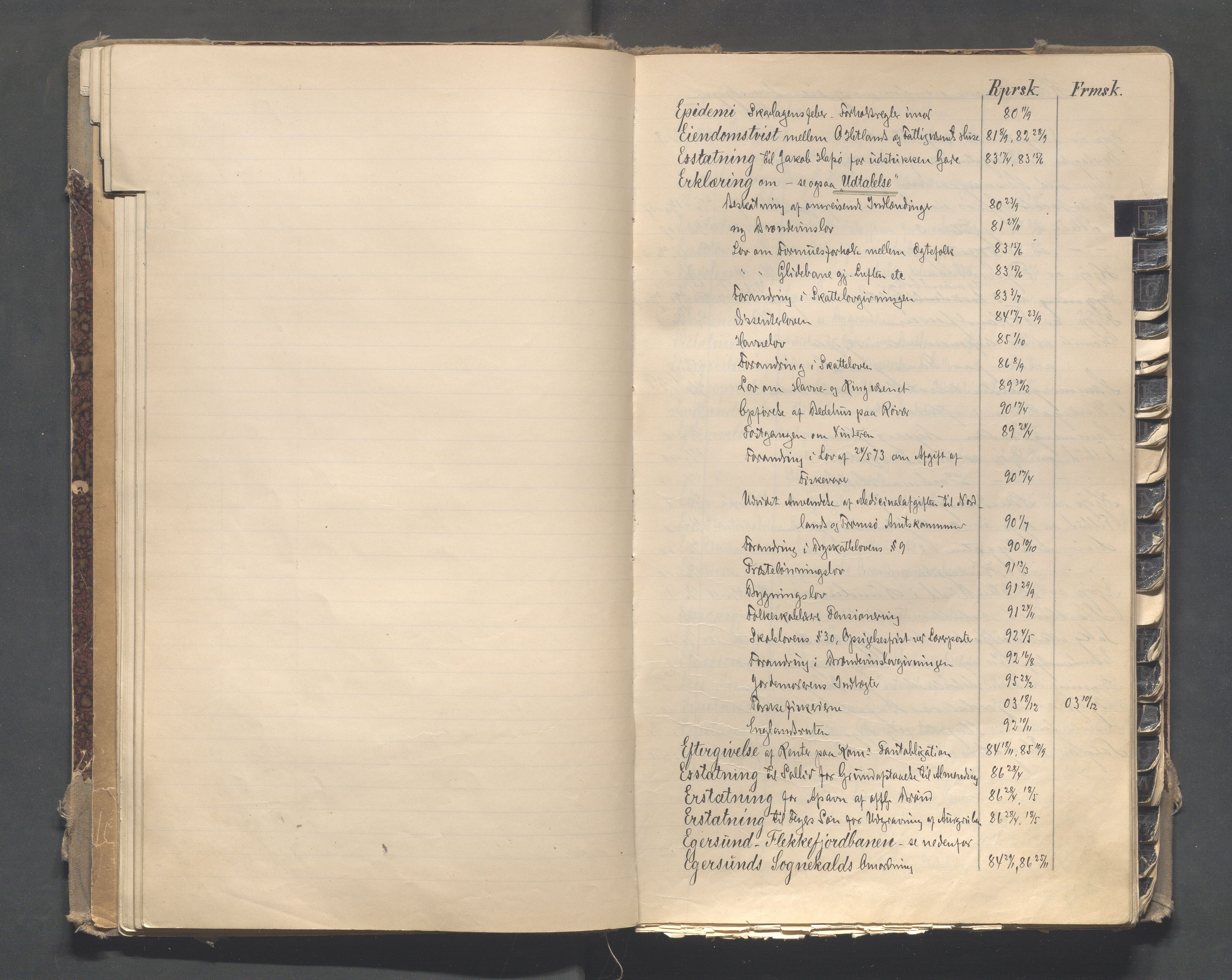 Egersund kommune (Ladested) - Formannskapet, IKAR/K-100502/C/Cb/L0002: Saksregister, 1880-1918, p. 26