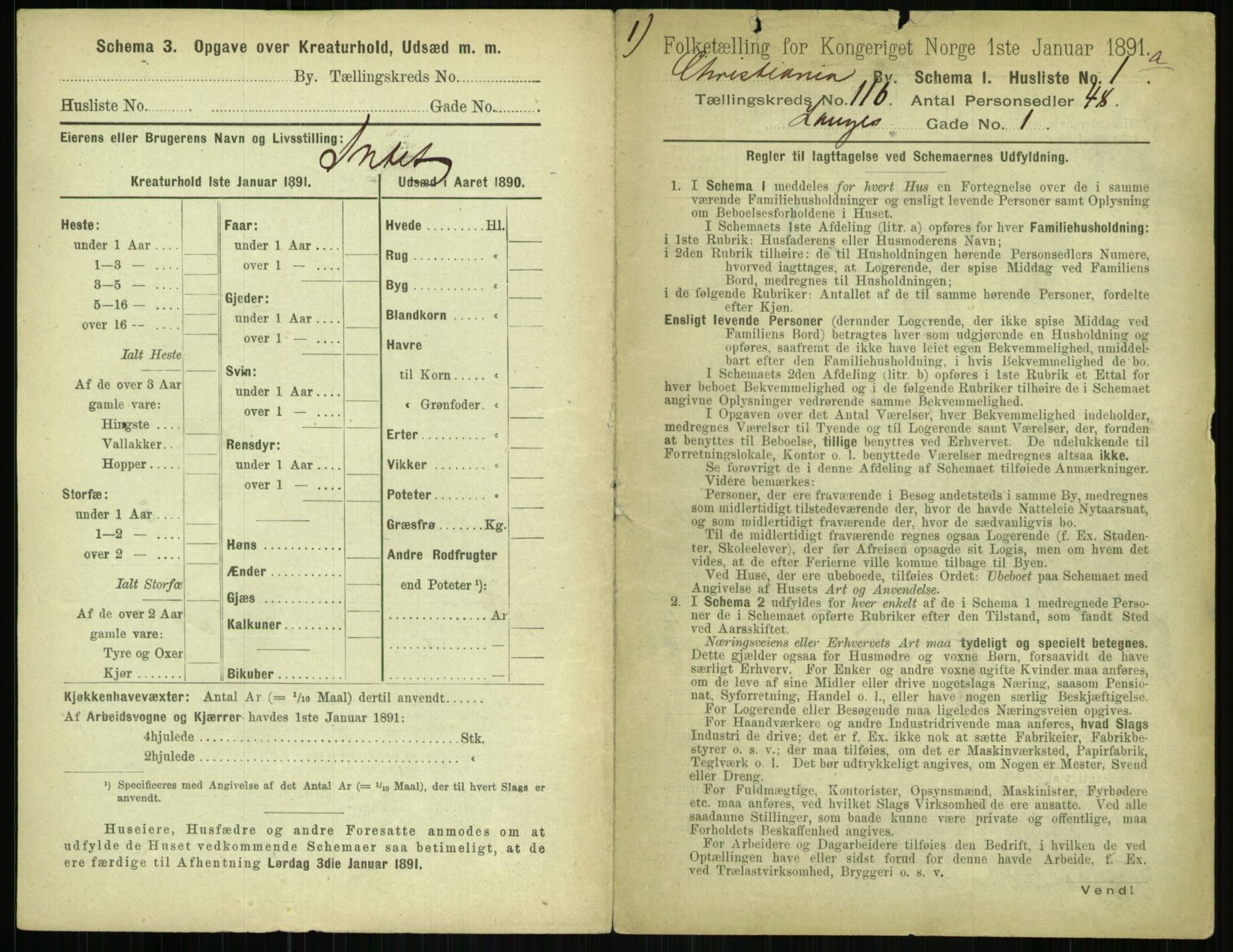 RA, 1891 census for 0301 Kristiania, 1891, p. 62631