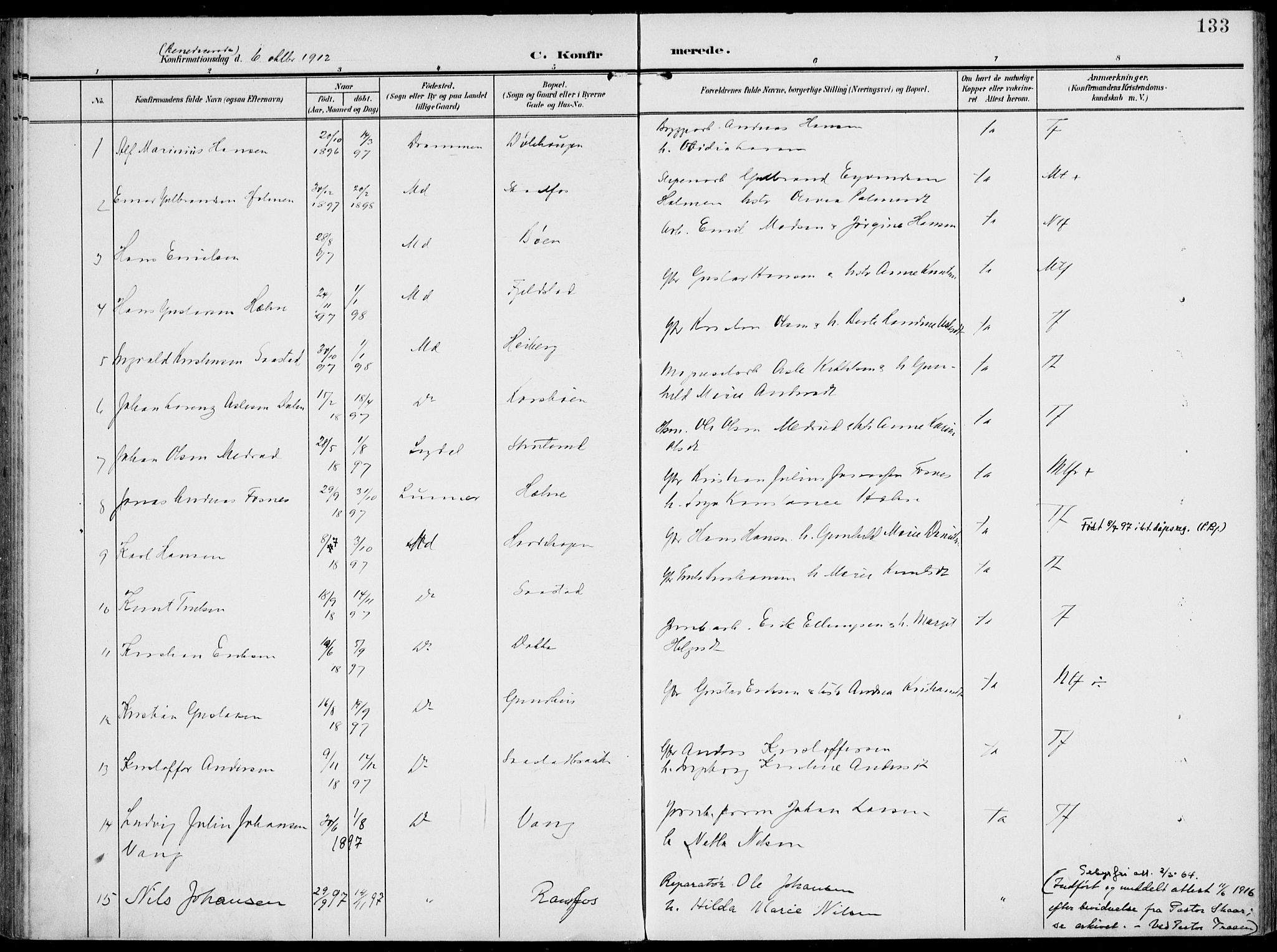 Modum kirkebøker, AV/SAKO-A-234/F/Fa/L0019: Parish register (official) no. 19, 1890-1914, p. 133