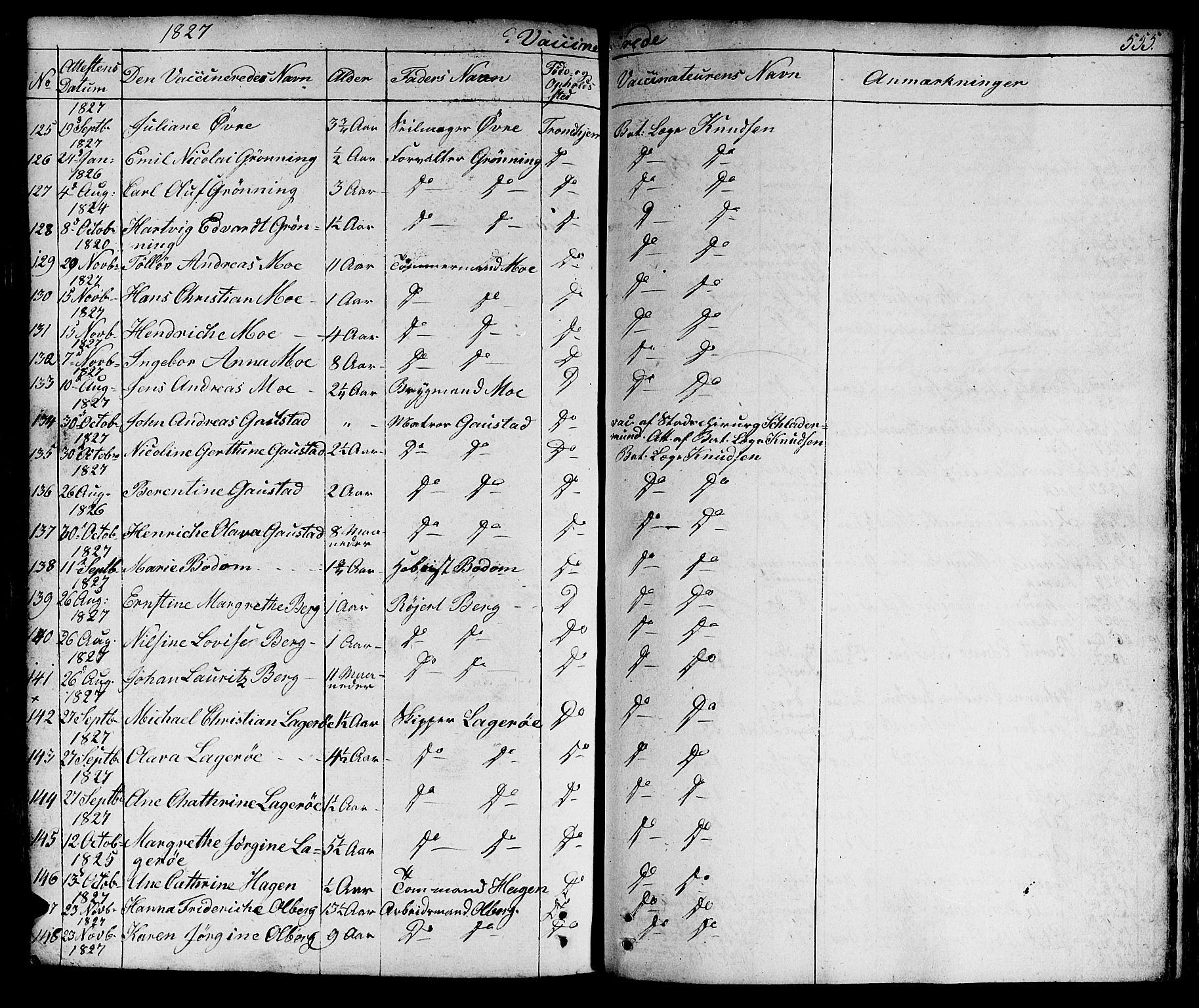 Ministerialprotokoller, klokkerbøker og fødselsregistre - Sør-Trøndelag, SAT/A-1456/601/L0045: Parish register (official) no. 601A13, 1821-1831, p. 555