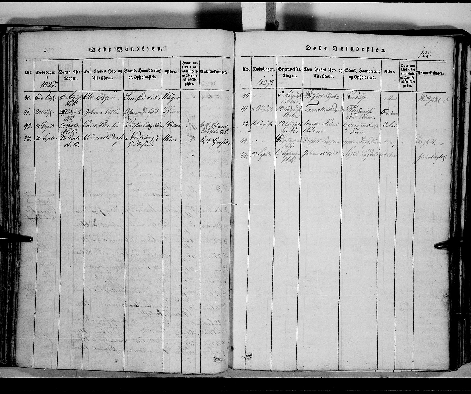 Toten prestekontor, SAH/PREST-102/H/Ha/Hab/L0002: Parish register (copy) no. 2, 1820-1827, p. 132