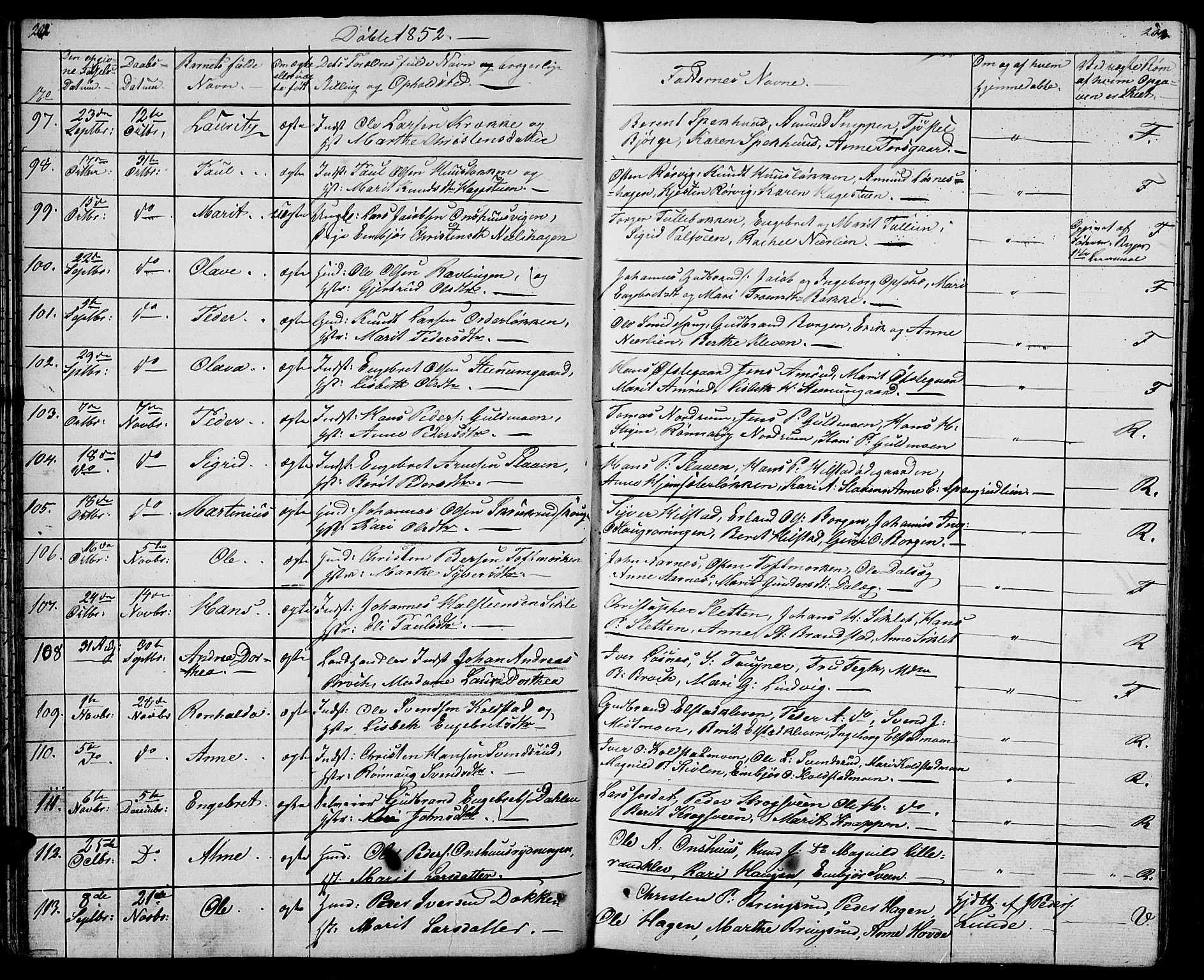 Ringebu prestekontor, SAH/PREST-082/H/Ha/Hab/L0002: Parish register (copy) no. 2, 1839-1853, p. 202-203