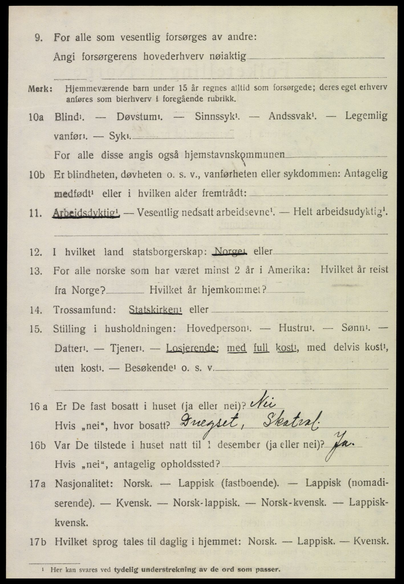 SAT, 1920 census for Skogn, 1920, p. 3684