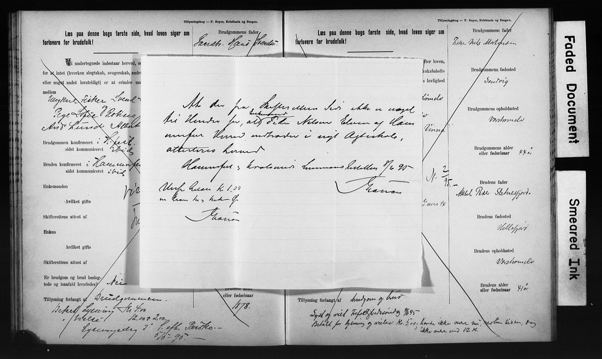 Hammerfest sokneprestkontor, AV/SATØ-S-1347/I/Ib/L0070/0003: Banns register no. 70.3, 1893-1896