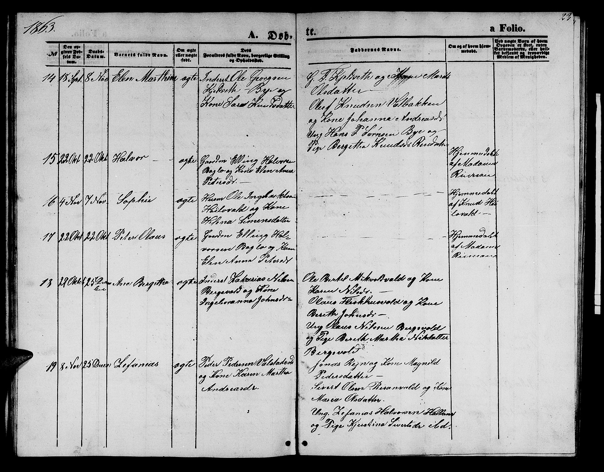 Ministerialprotokoller, klokkerbøker og fødselsregistre - Nord-Trøndelag, SAT/A-1458/726/L0270: Parish register (copy) no. 726C01, 1858-1868, p. 23