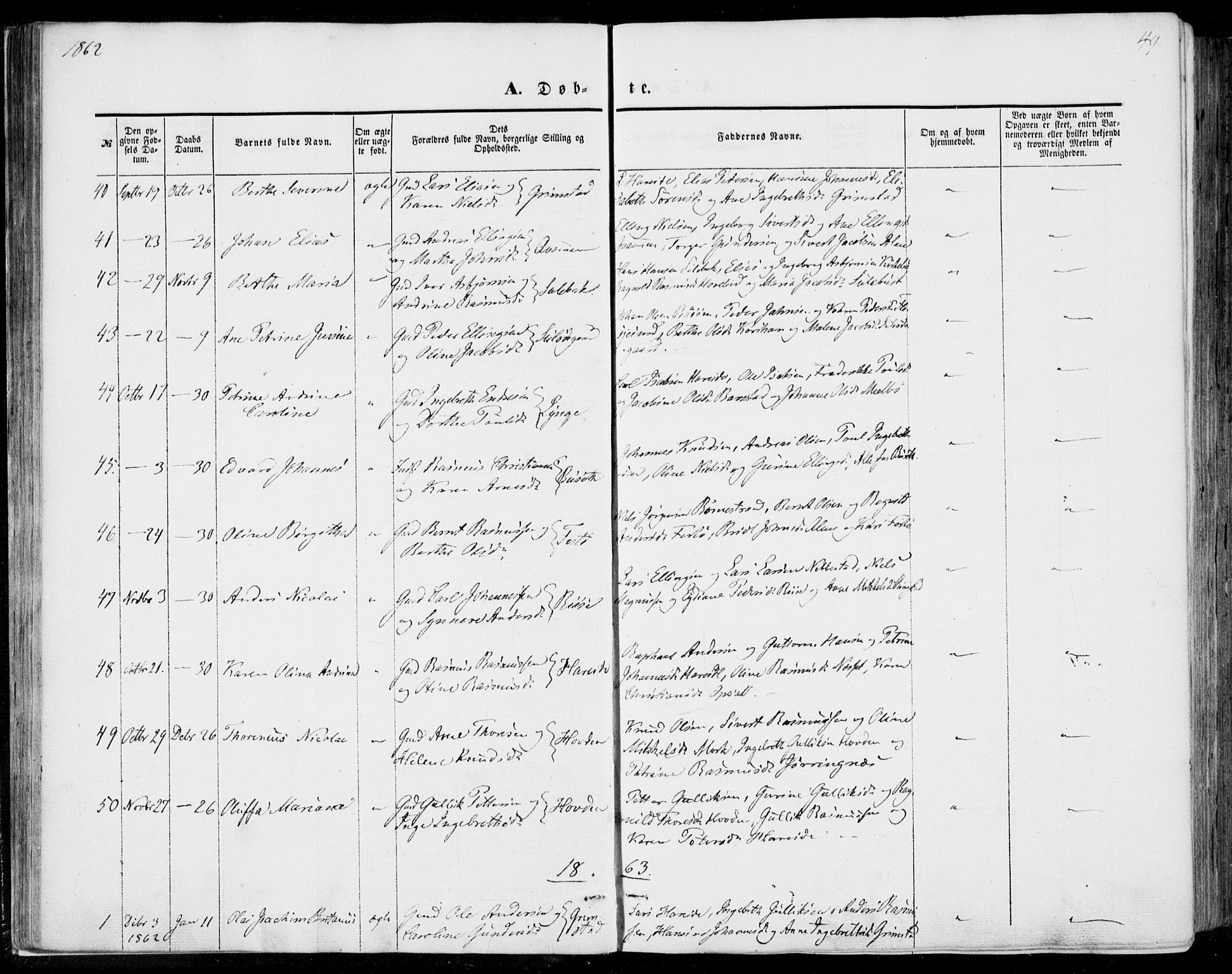 Ministerialprotokoller, klokkerbøker og fødselsregistre - Møre og Romsdal, SAT/A-1454/510/L0121: Parish register (official) no. 510A01, 1848-1877, p. 49