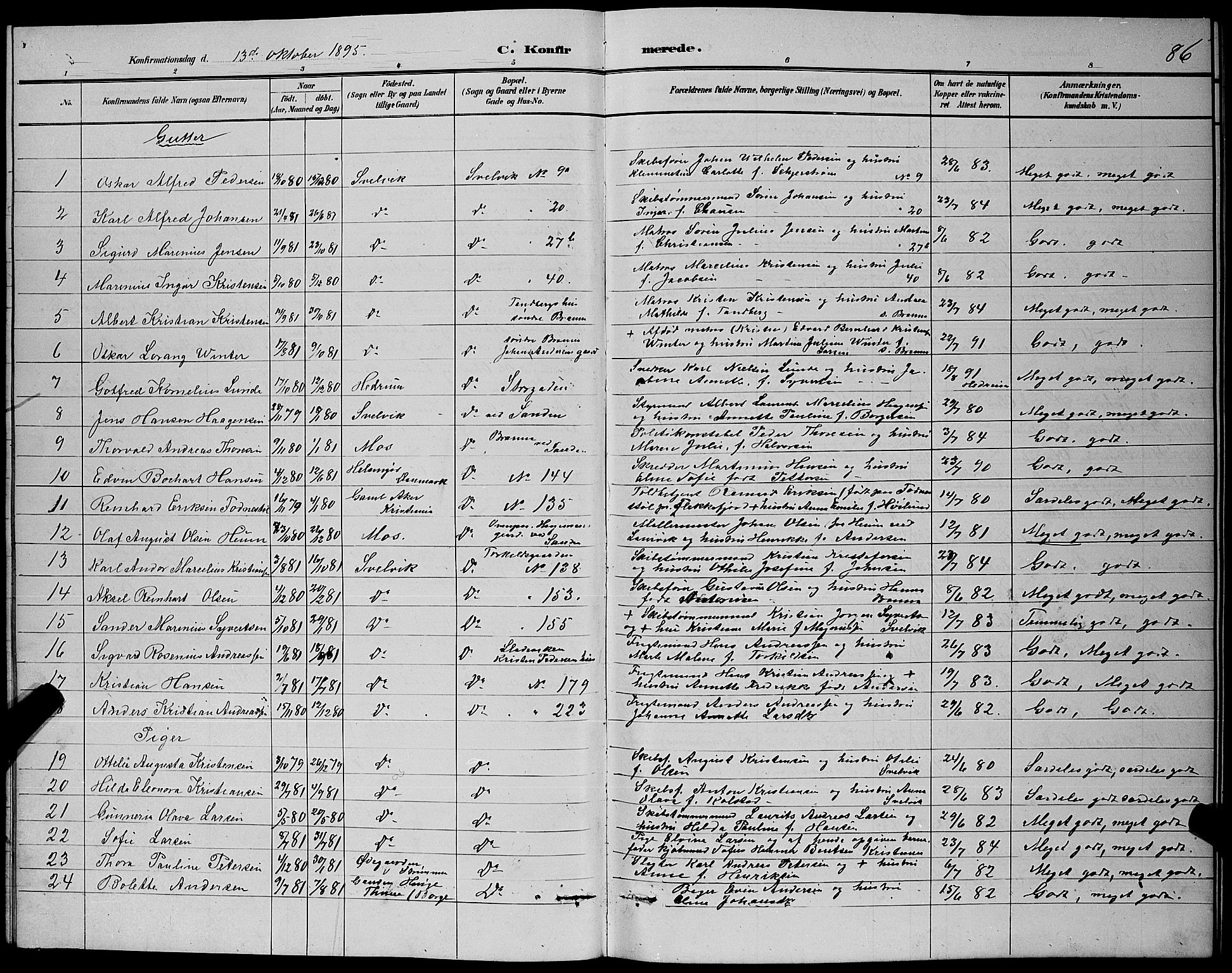 Strømm kirkebøker, AV/SAKO-A-322/G/Gb/L0001: Parish register (copy) no. II 1, 1889-1896, p. 86