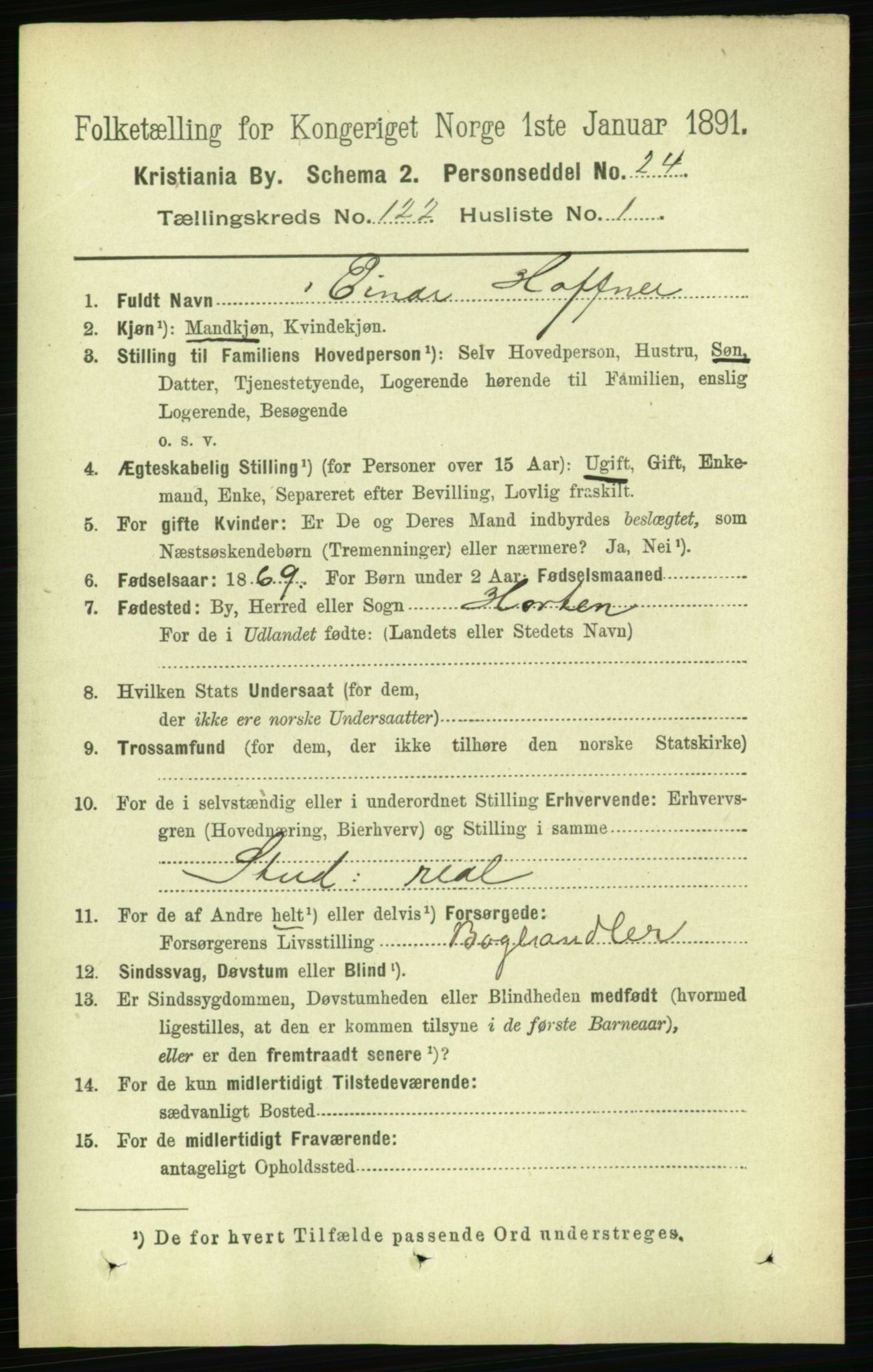 RA, 1891 census for 0301 Kristiania, 1891, p. 64641