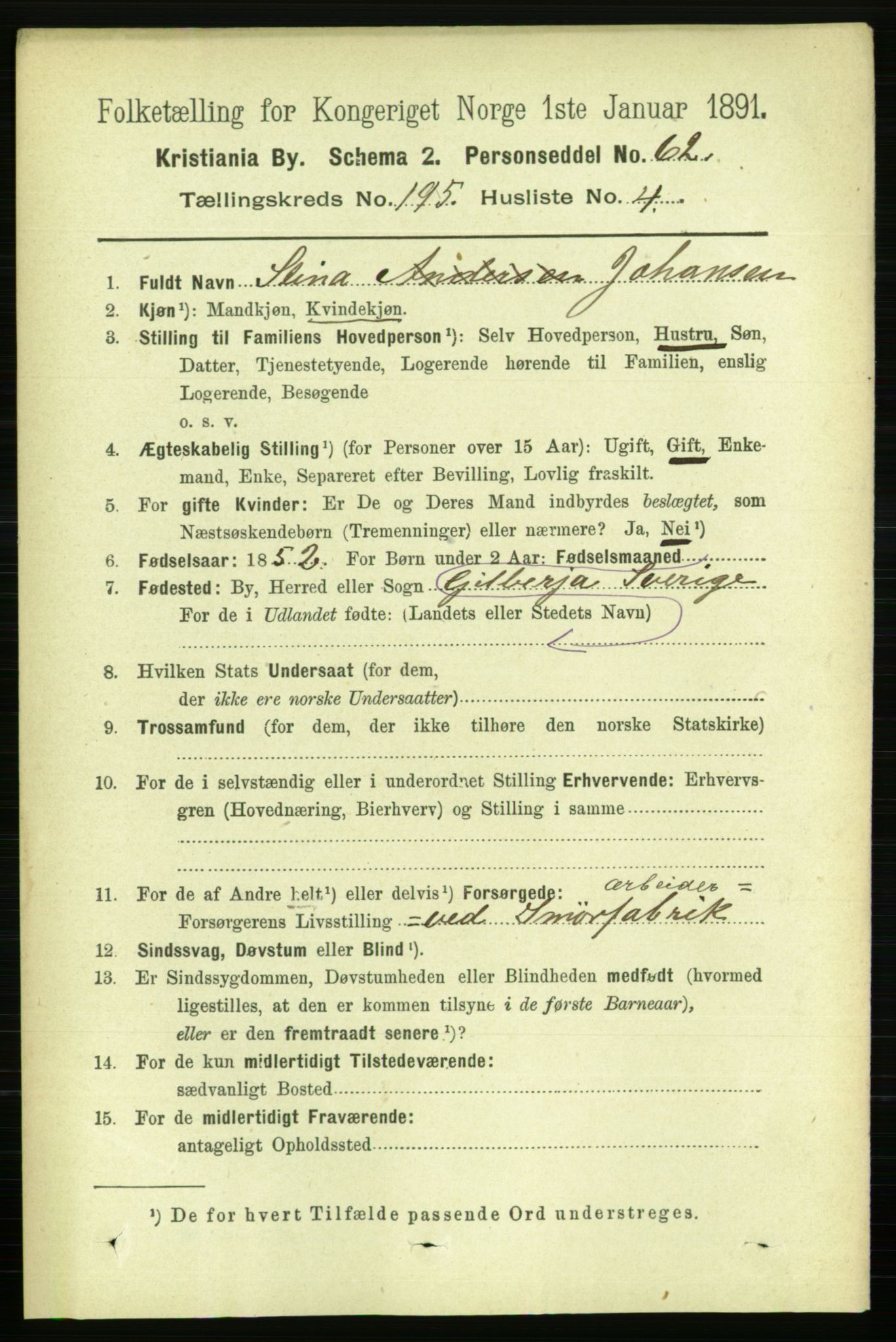 RA, 1891 census for 0301 Kristiania, 1891, p. 117583