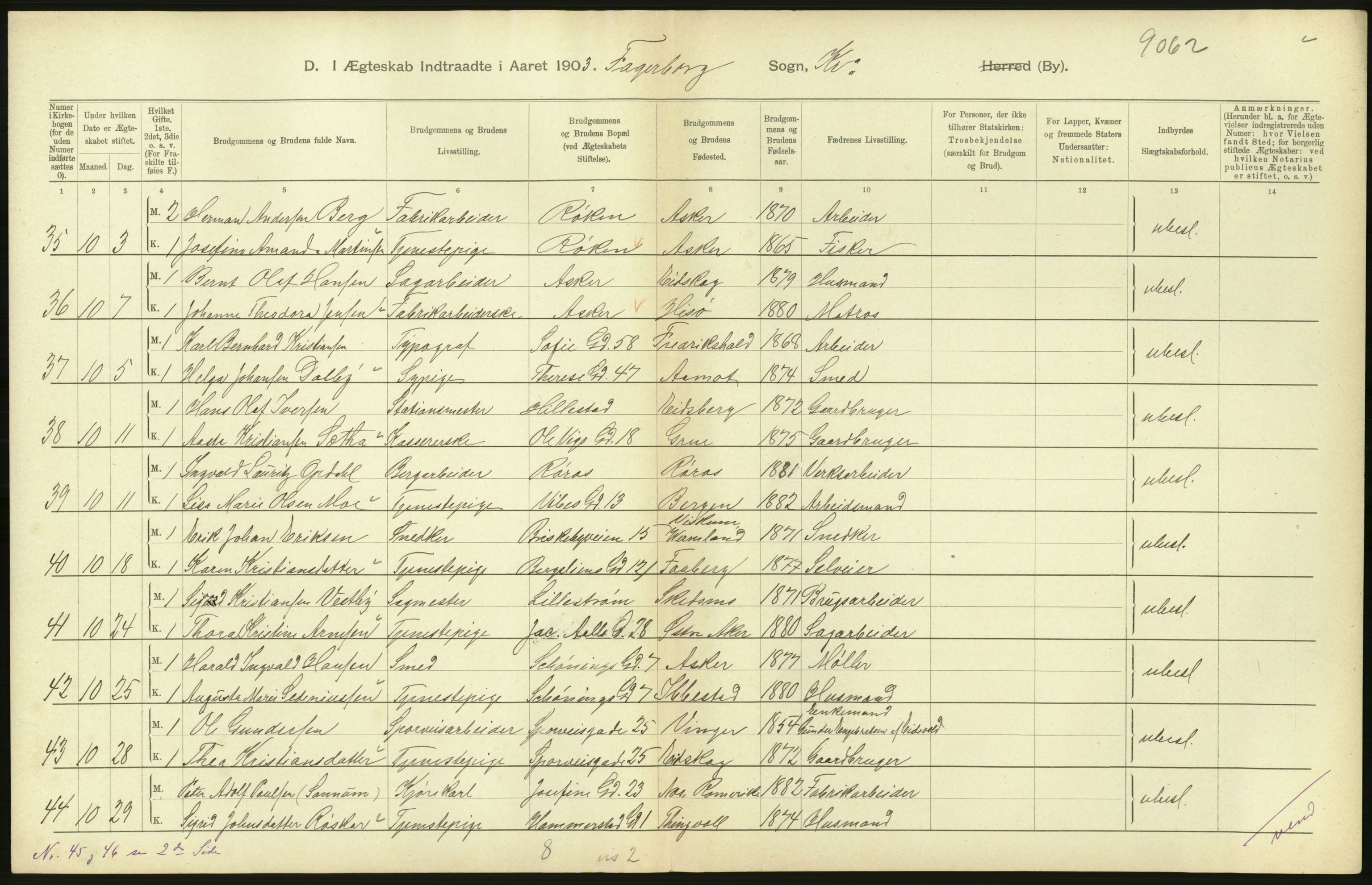 Statistisk sentralbyrå, Sosiodemografiske emner, Befolkning, AV/RA-S-2228/D/Df/Dfa/Dfaa/L0004: Kristiania: Gifte, døde, 1903, p. 716