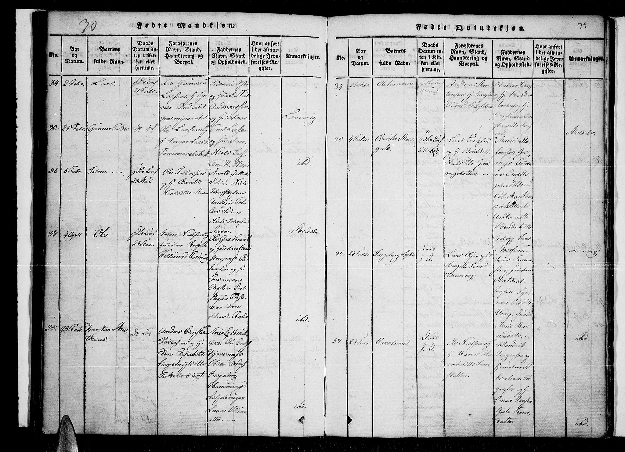 Lenvik sokneprestembete, AV/SATØ-S-1310/H/Ha/Haa/L0003kirke: Parish register (official) no. 3, 1820-1831, p. 79