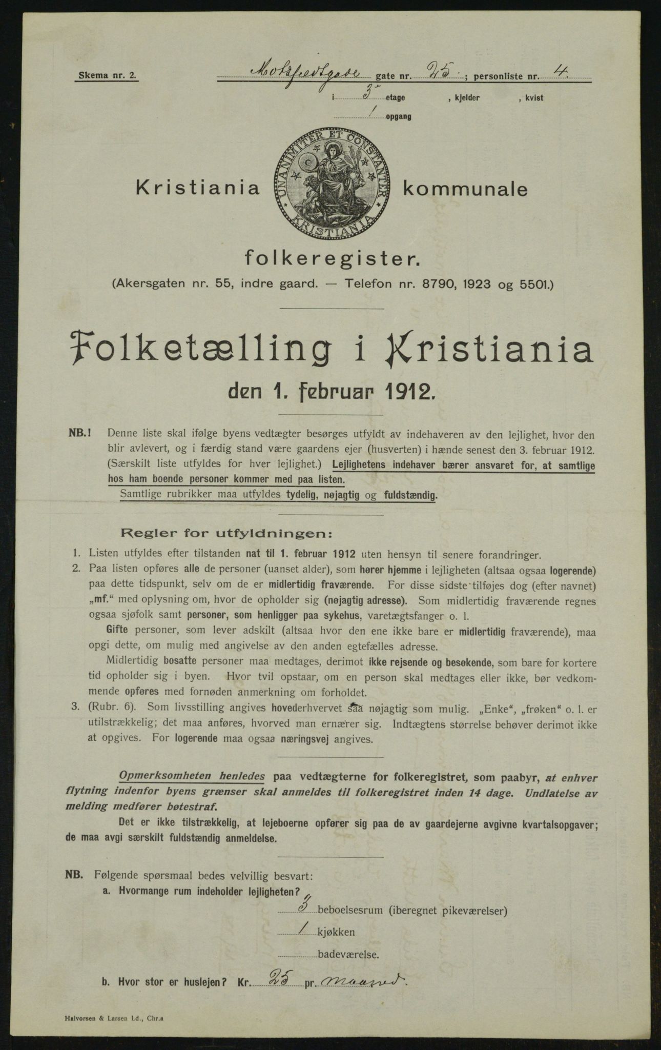 OBA, Municipal Census 1912 for Kristiania, 1912, p. 66889