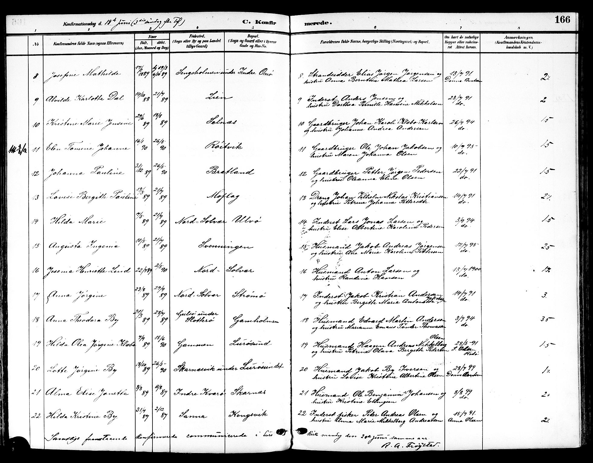 Ministerialprotokoller, klokkerbøker og fødselsregistre - Nordland, AV/SAT-A-1459/839/L0569: Parish register (official) no. 839A06, 1903-1922, p. 166