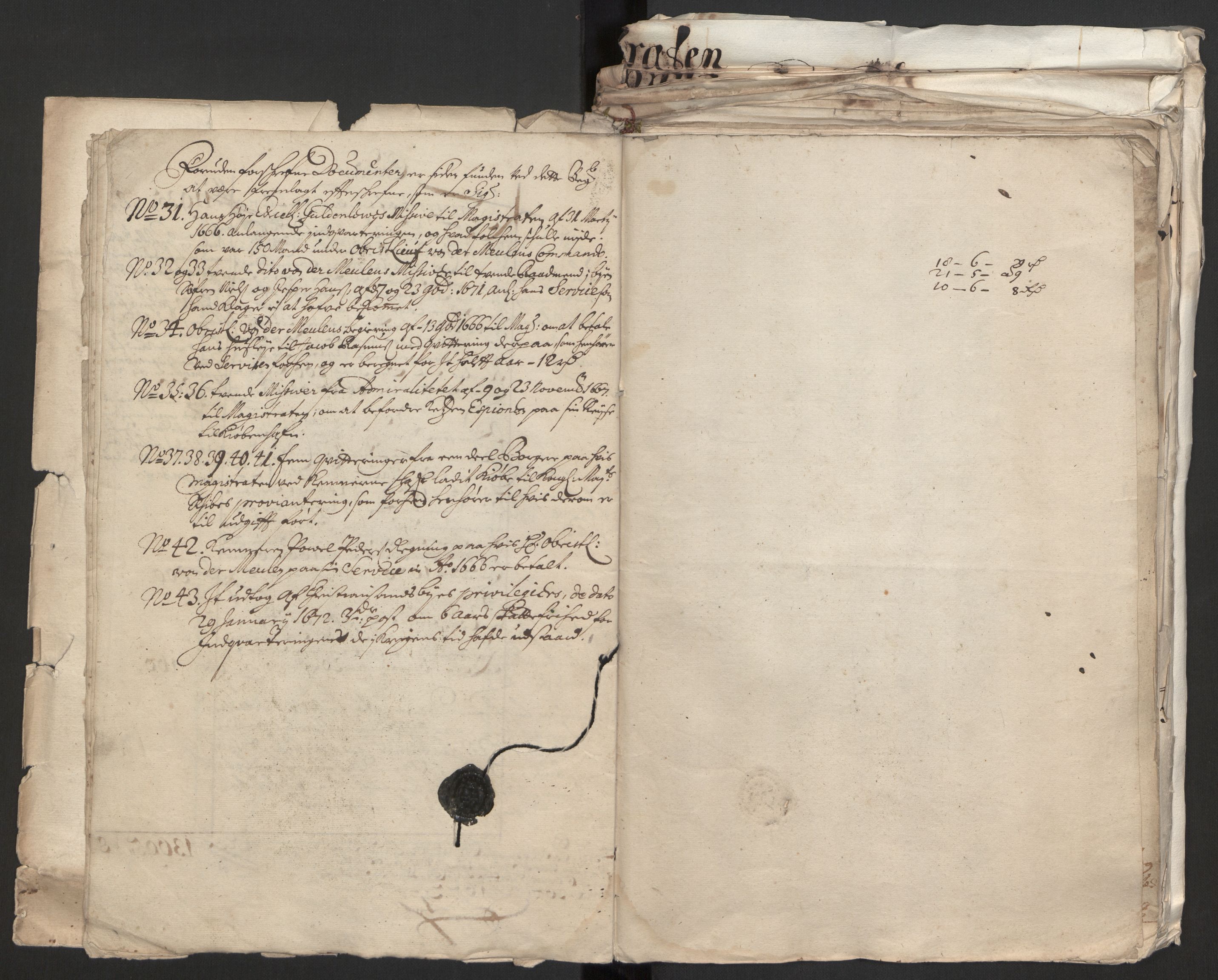 Rentekammeret inntil 1814, Reviderte regnskaper, Byregnskaper, AV/RA-EA-4066/R/Rm/L0258: [M1] Kontribusjonsregnskap, 1664-1700, p. 11
