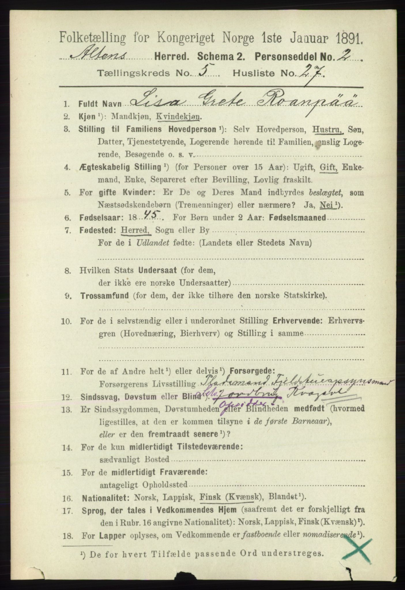 RA, 1891 census for 2012 Alta, 1891, p. 1807