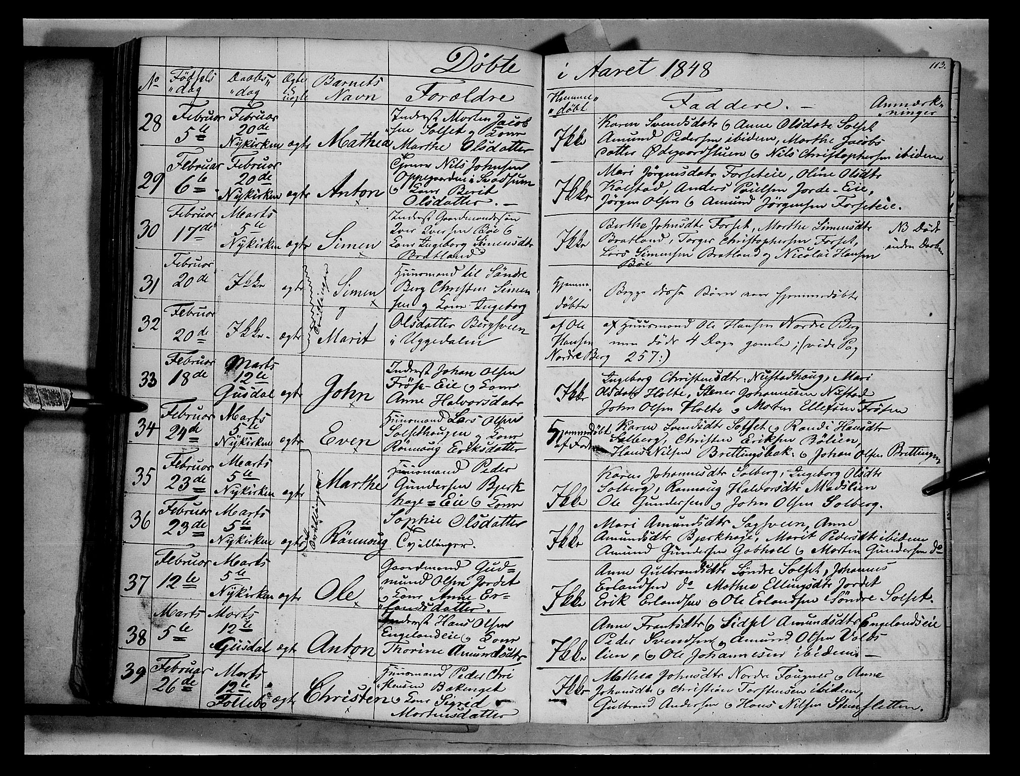 Gausdal prestekontor, AV/SAH-PREST-090/H/Ha/Haa/L0007: Parish register (official) no. 7, 1840-1850, p. 113