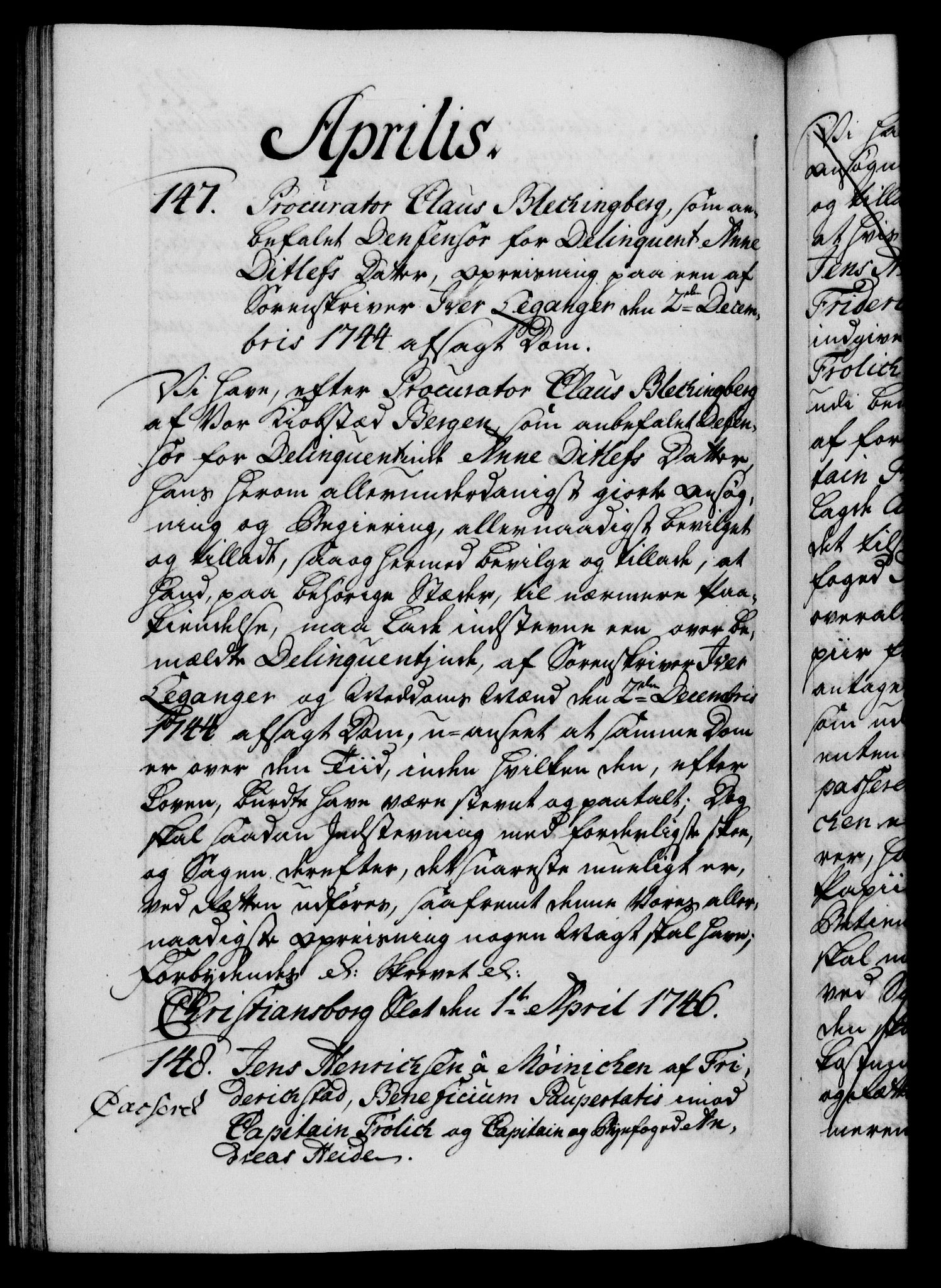 Danske Kanselli 1572-1799, AV/RA-EA-3023/F/Fc/Fca/Fcaa/L0034: Norske registre, 1745-1746, p. 445b