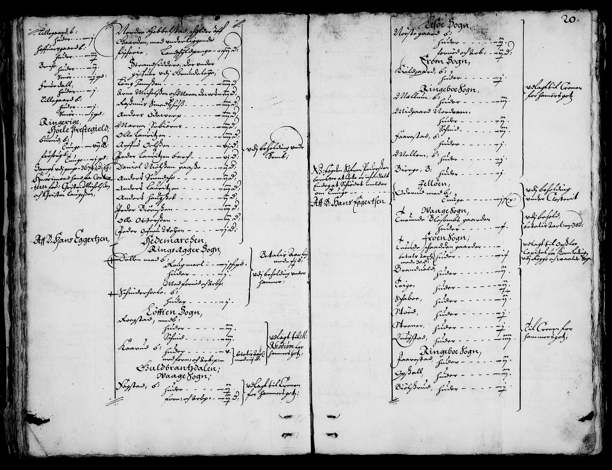 Rentekammeret inntil 1814, Realistisk ordnet avdeling, AV/RA-EA-4070/On/L0001/0002: Statens gods / [Jj 2]: Jordebok og forklaring over atkomstene til Hannibal Sehesteds gods, 1651, p. 19b-20a