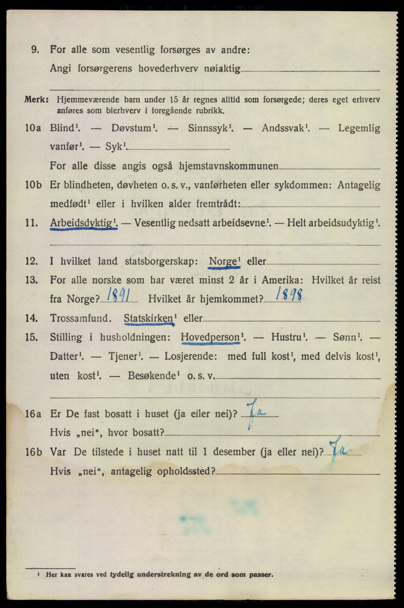 SAKO, 1920 census for Bamble, 1920, p. 7846