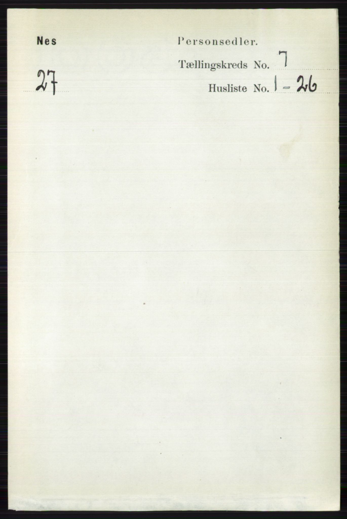 RA, 1891 census for 0616 Nes, 1891, p. 3600