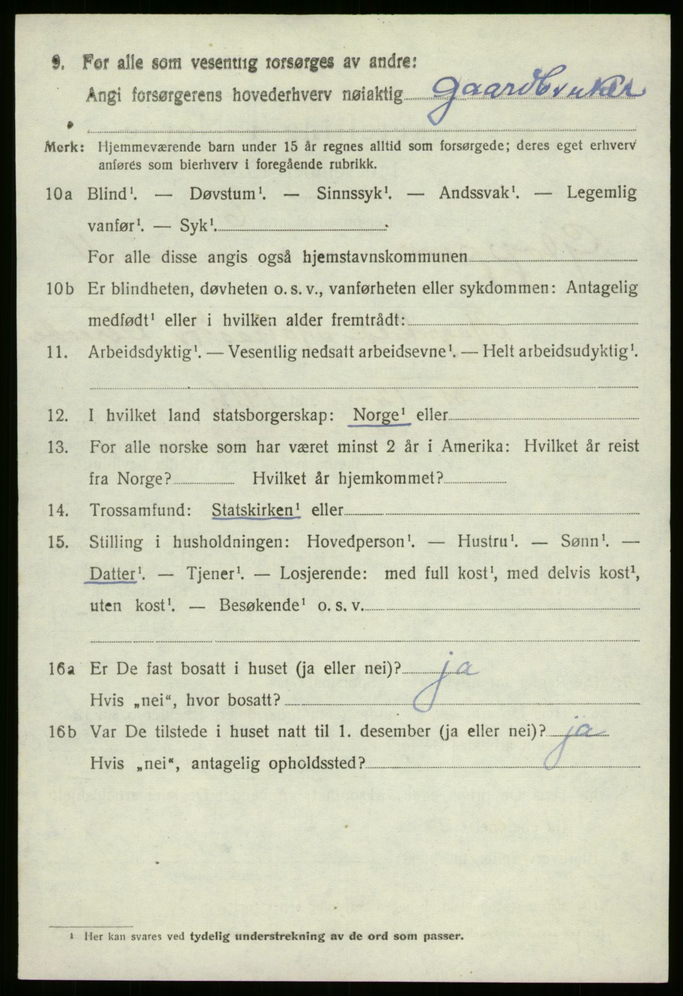 SAB, 1920 census for Gloppen, 1920, p. 6061