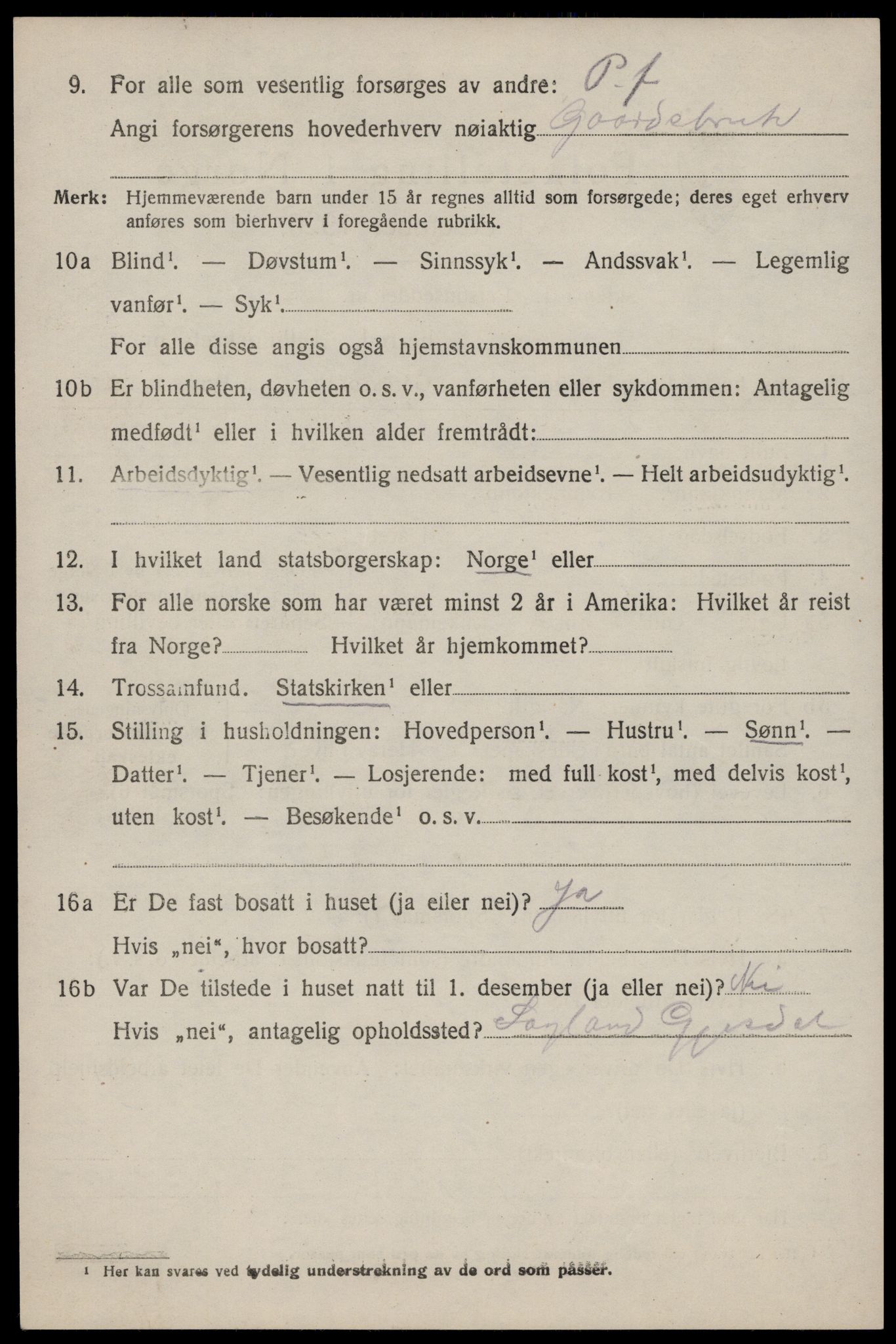 SAST, 1920 census for Bjerkreim, 1920, p. 2129