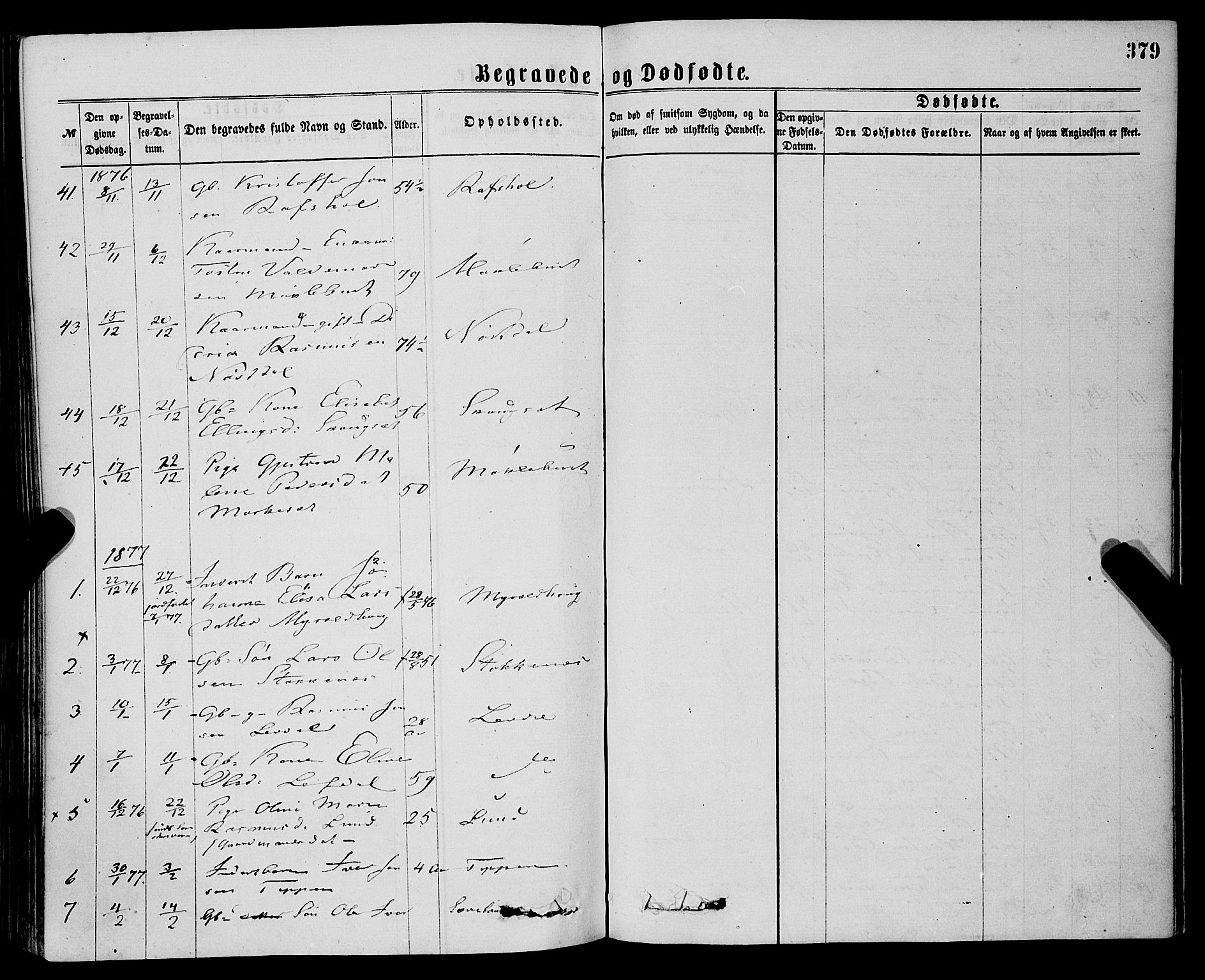 Eid sokneprestembete, AV/SAB-A-82301/H/Haa/Haaa/L0010: Parish register (official) no. A 10, 1867-1878, p. 379