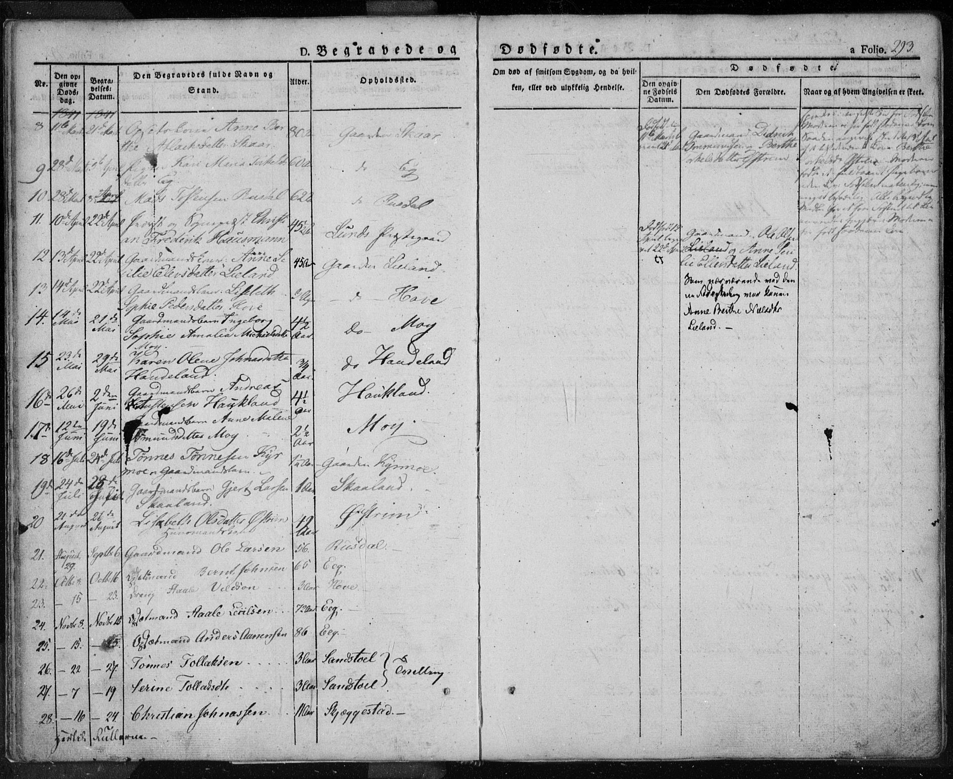 Lund sokneprestkontor, AV/SAST-A-101809/S06/L0008: Parish register (official) no. A 7.2, 1833-1854, p. 293