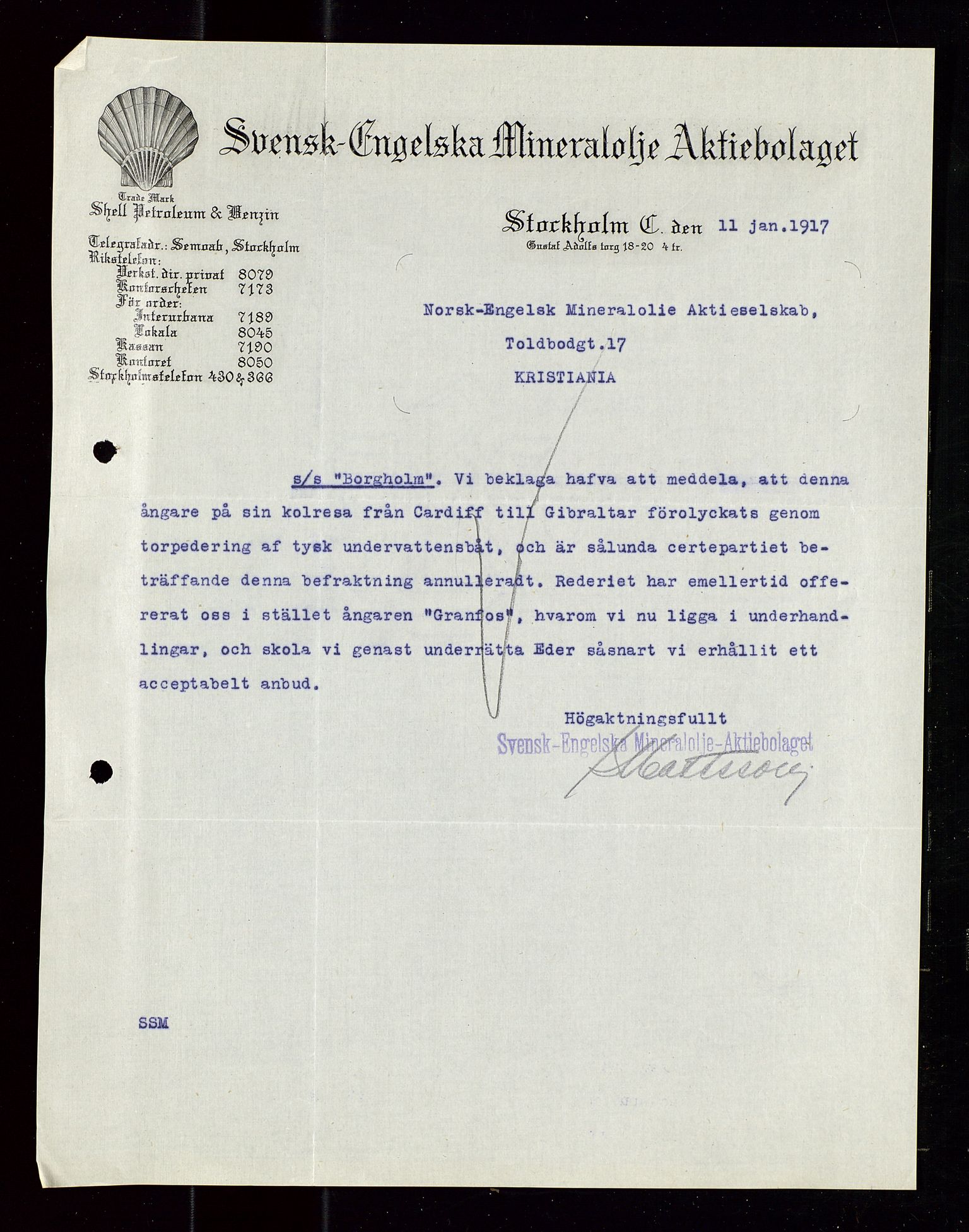 Pa 1521 - A/S Norske Shell, AV/SAST-A-101915/E/Ea/Eaa/L0020: Sjefskorrespondanse, 1917, p. 444